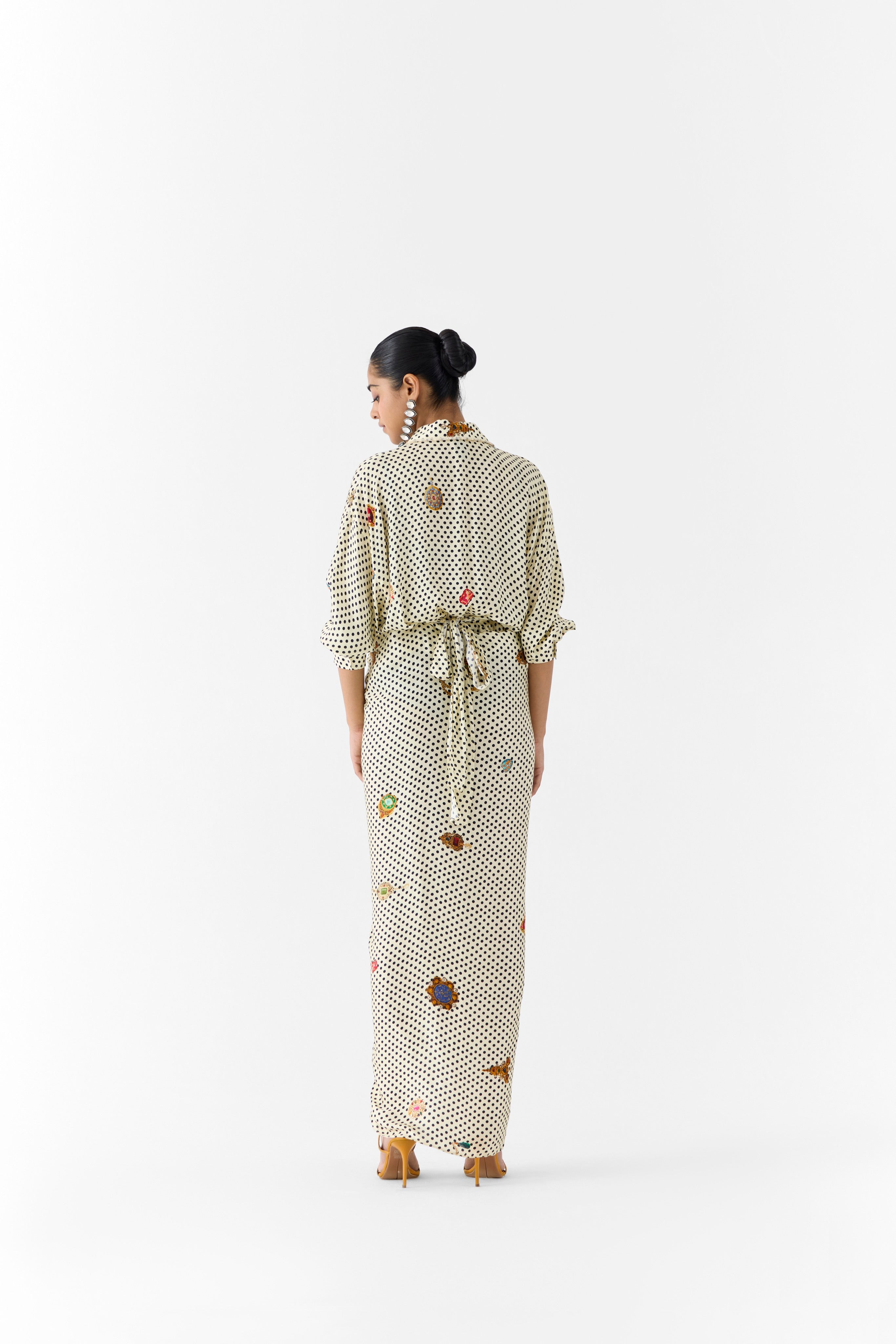 PEARL POLKA DOT SHIRT DRESS