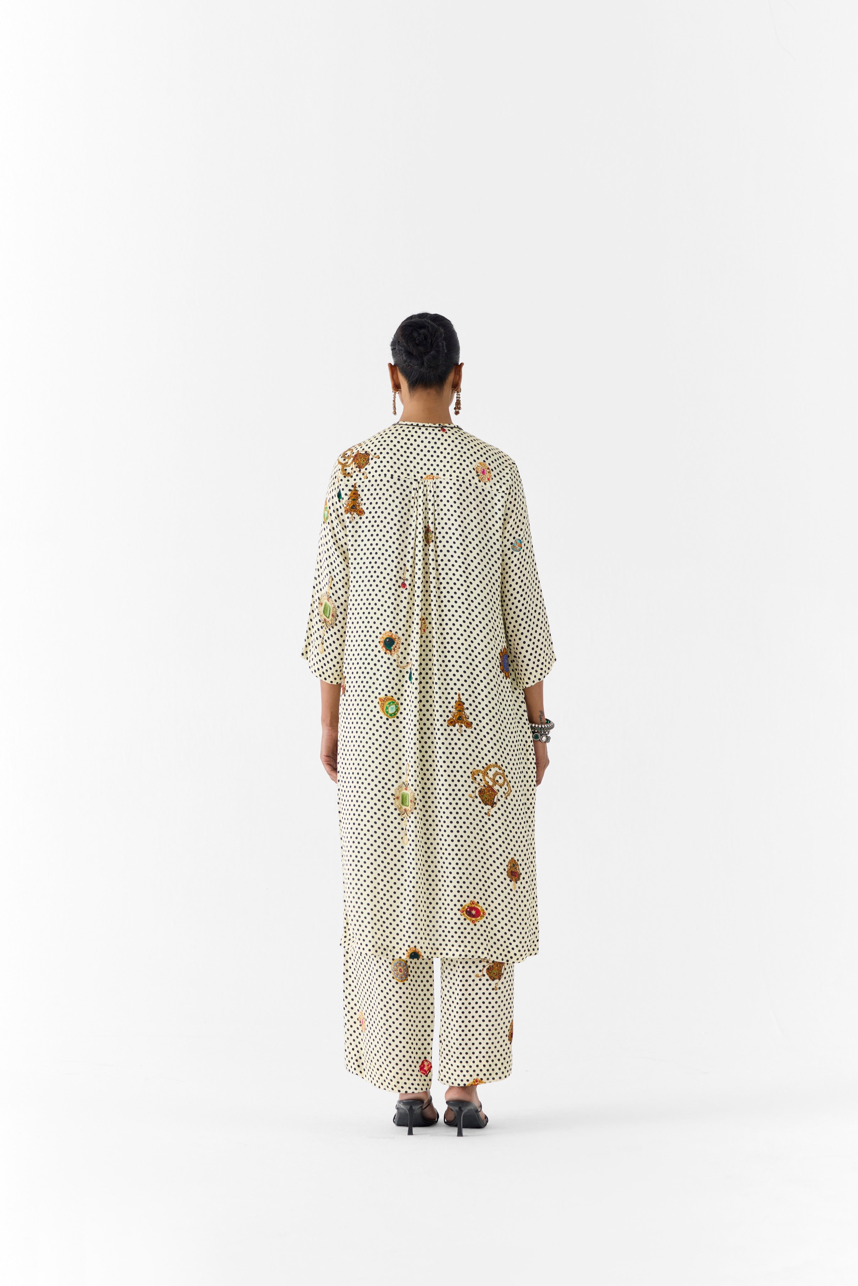 PEARL POLKA DOT STRAIGHT KURTA & PANTS