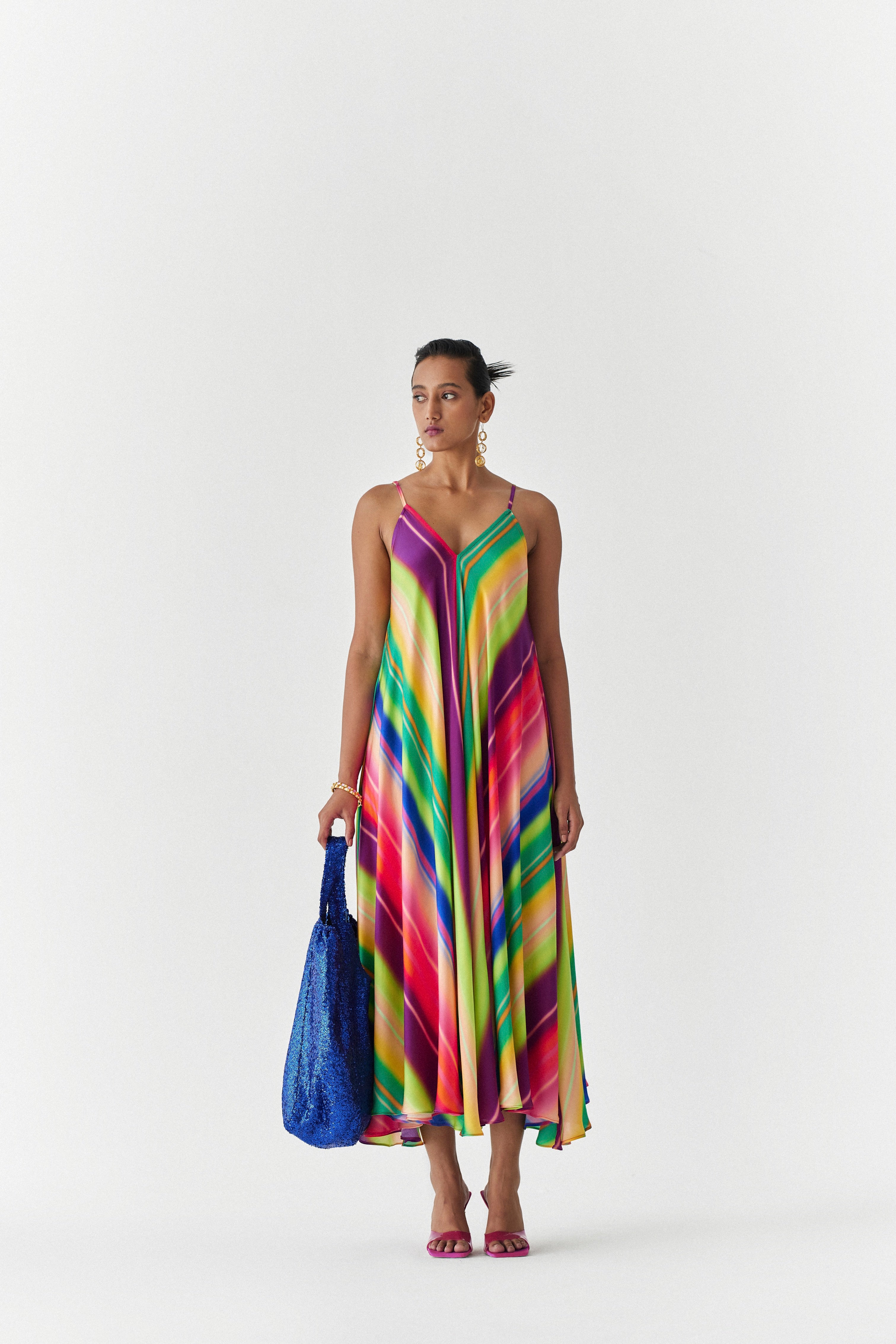 RAINBOW STRAPPY DRESS
