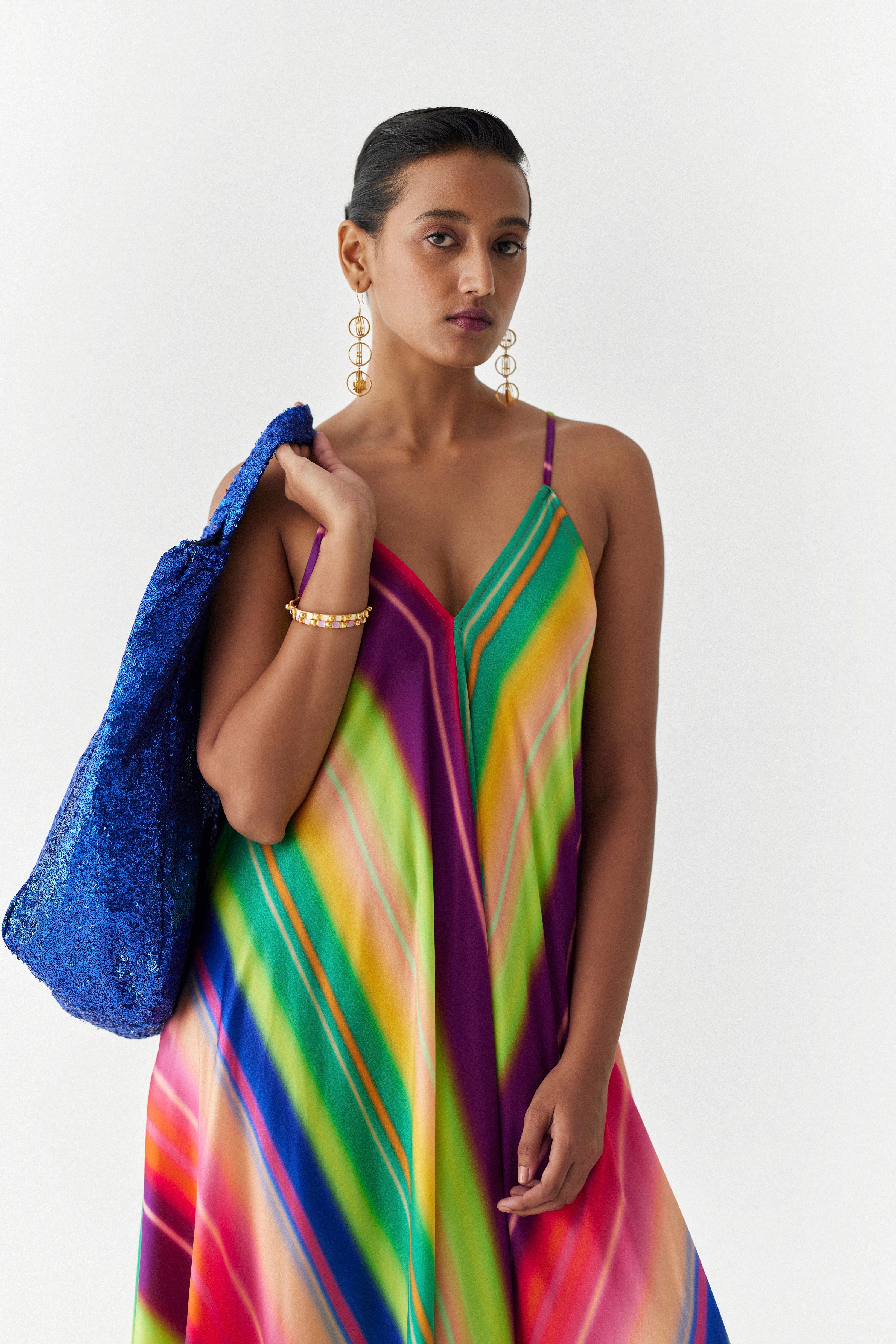 RAINBOW STRAPPY DRESS