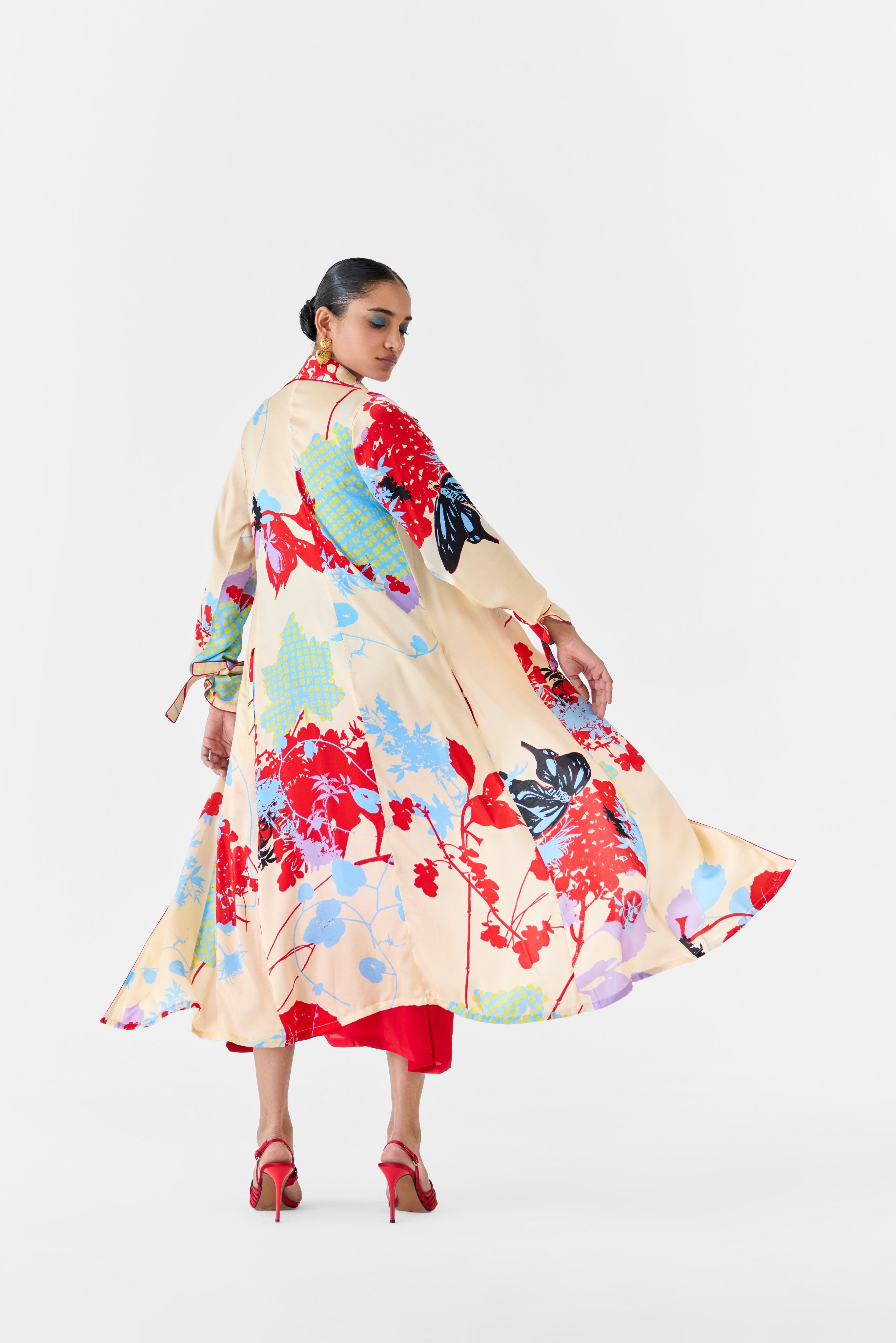 CREAM IKIGAI TRENCH COAT & OMBRE SLIP