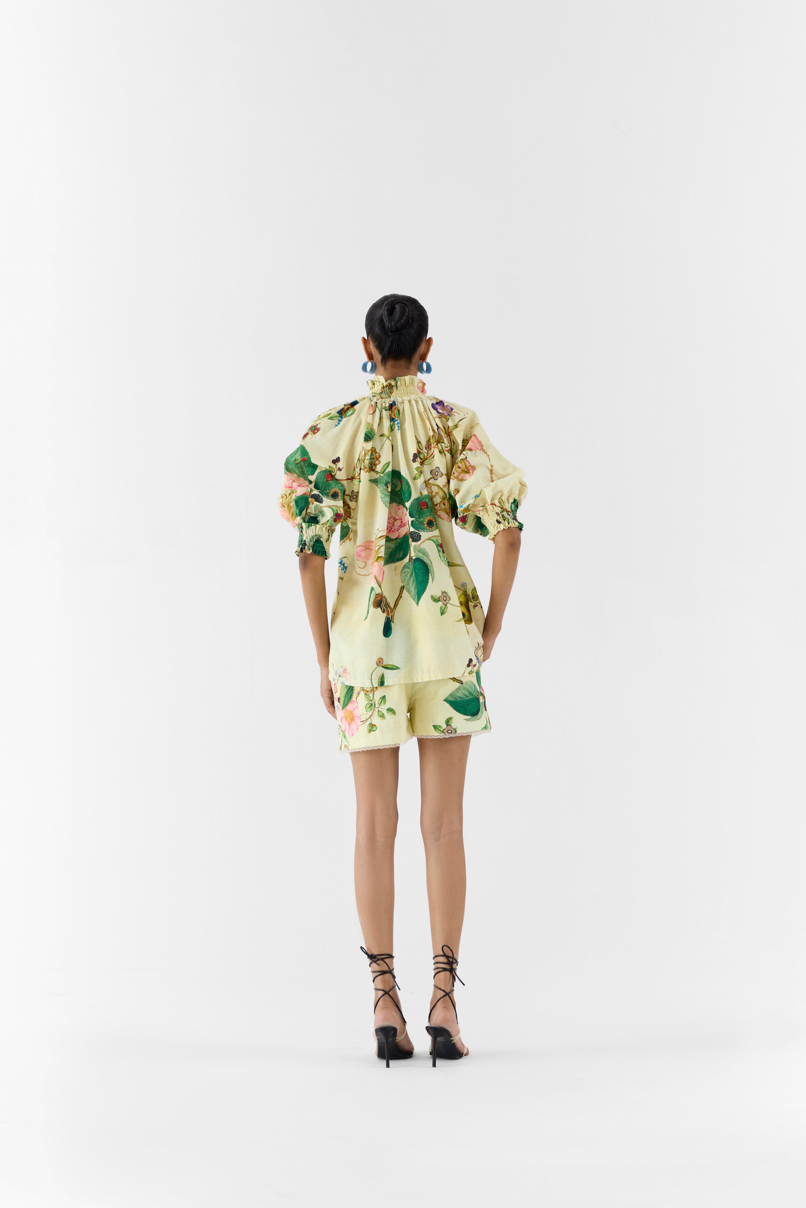 BLOSSOM RUCHING SHIRT & SHORTS