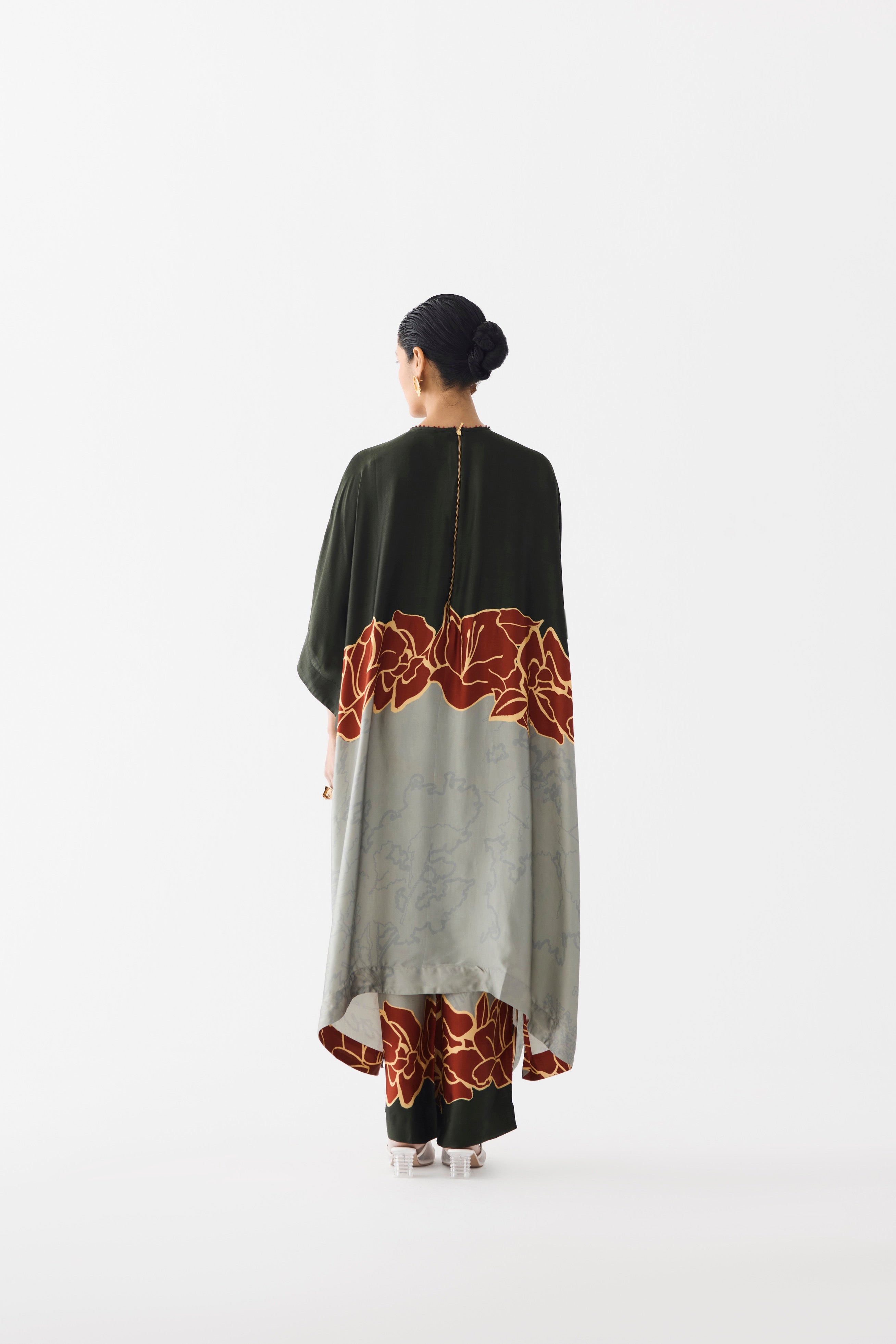 RED ALBA KIMONO KURTA & PANTS