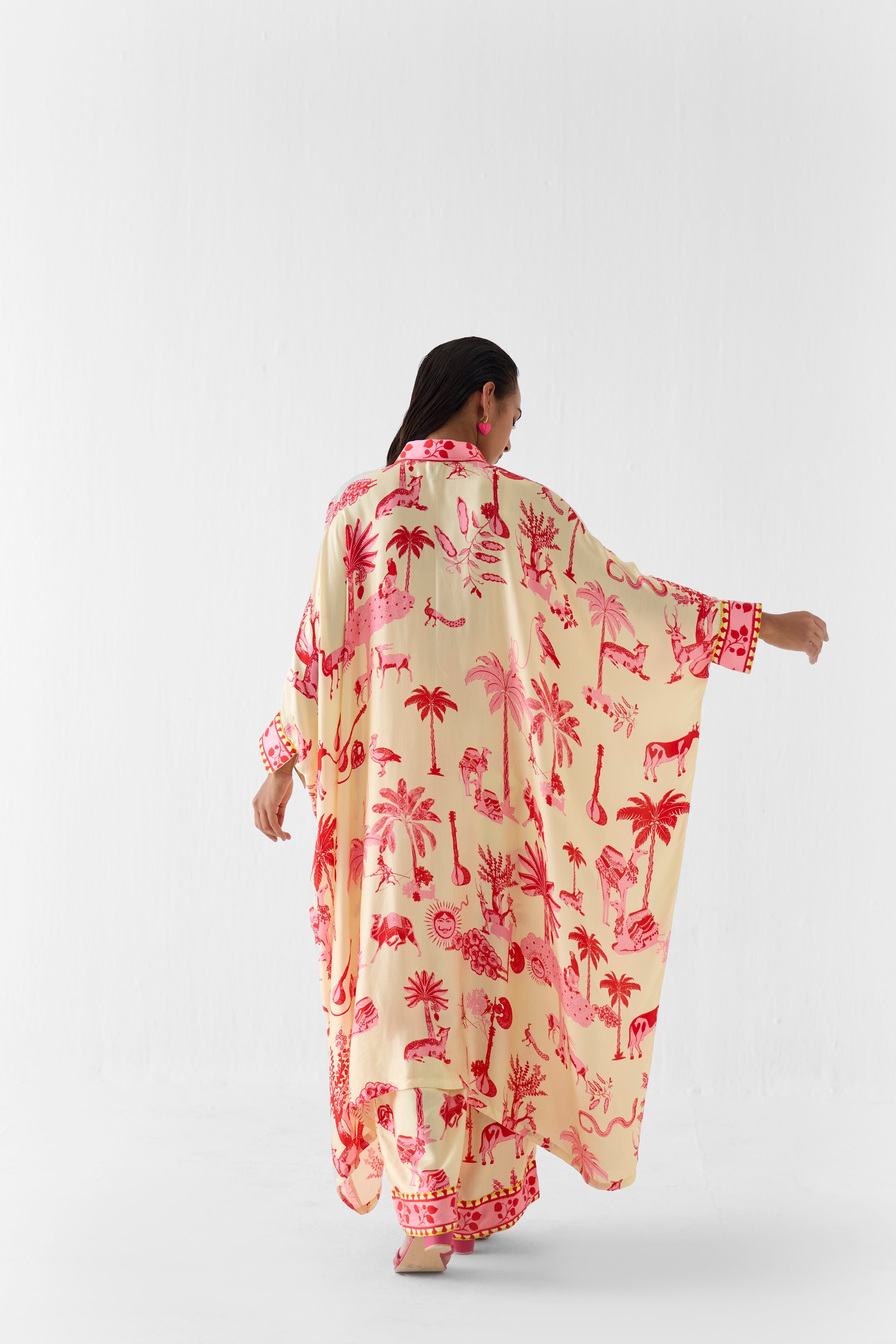 SAWAI FRONT BUTTON KIMONO AND PANTS CO-ORD