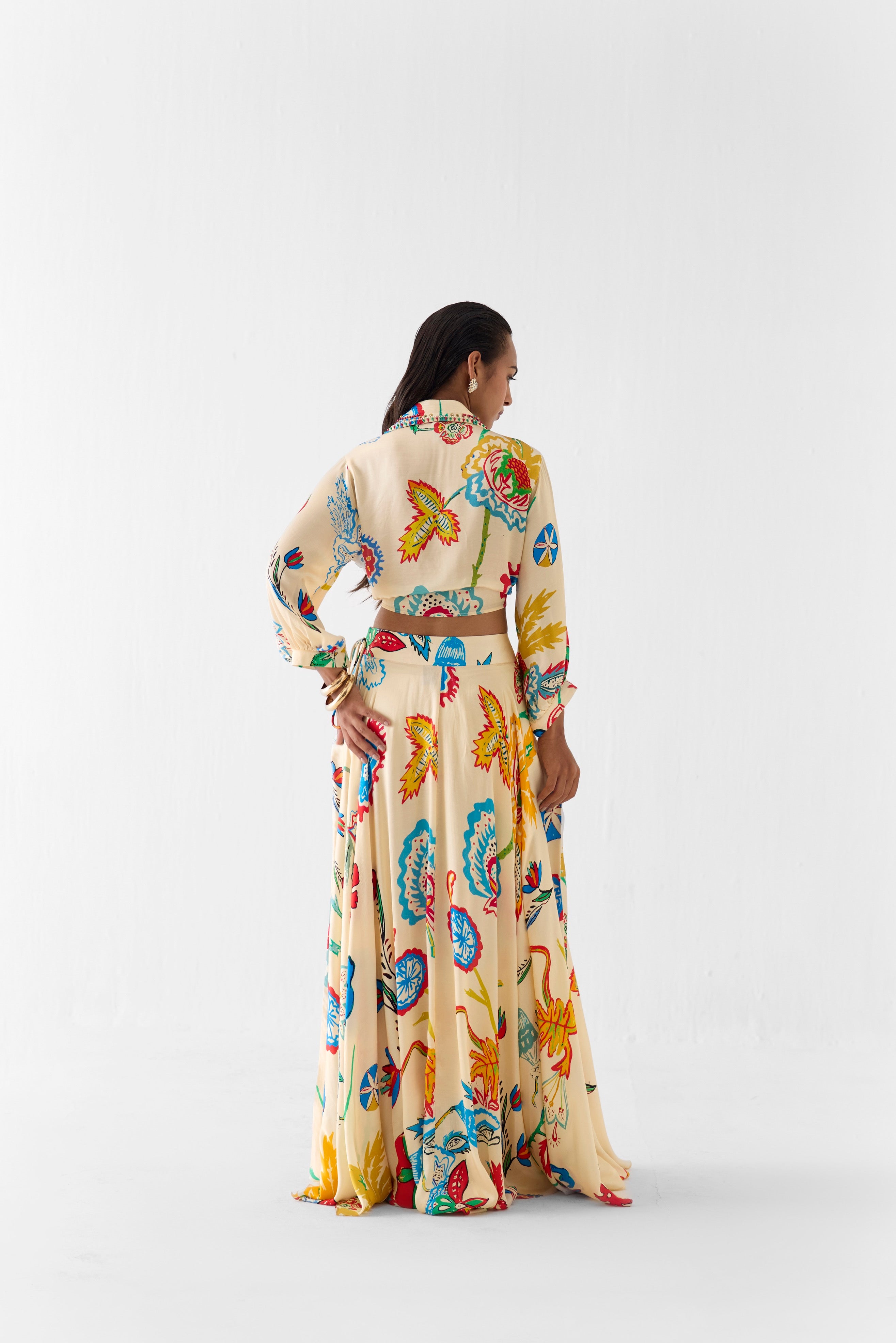 SANGANER CROP TOP & SKIRT