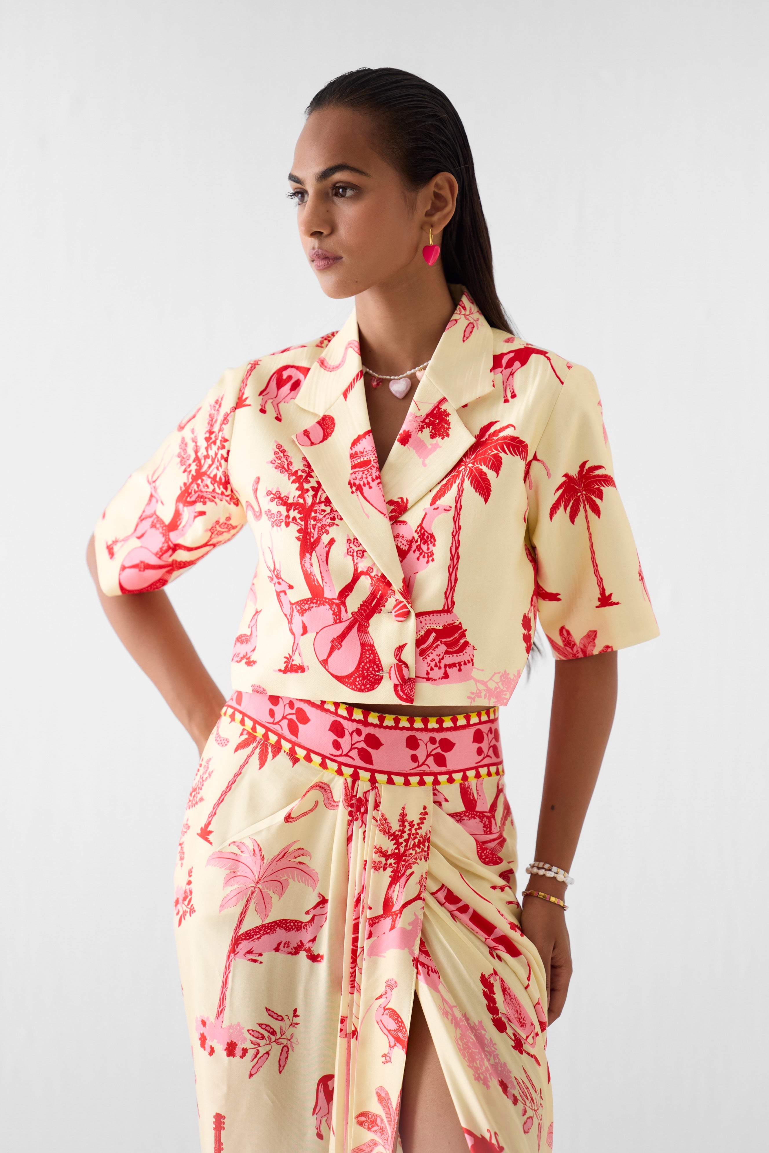 SAWAI CROP BLAZER AND SKIRT CO-ORD