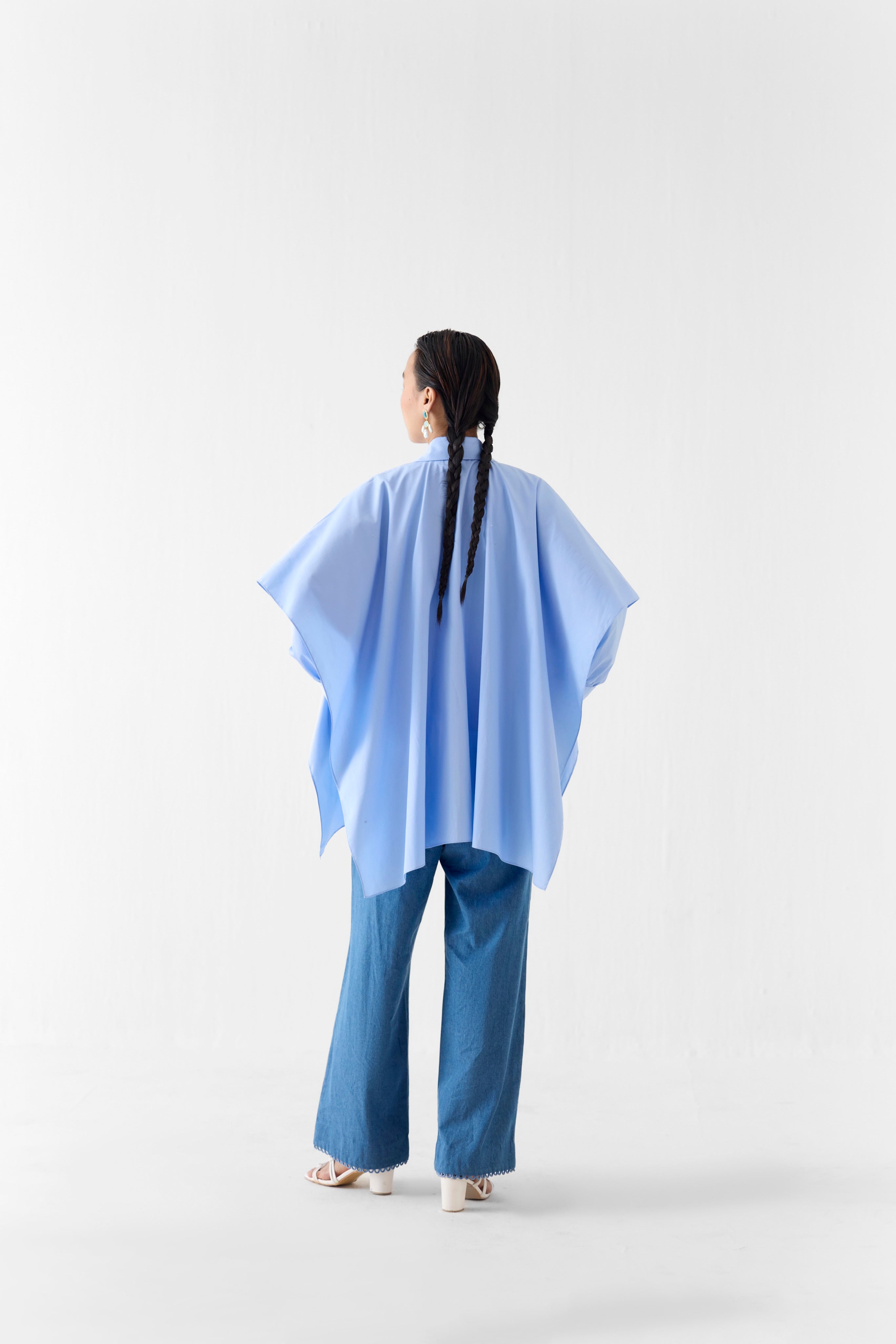 AZURE LAYERED POPLIN SHIRT