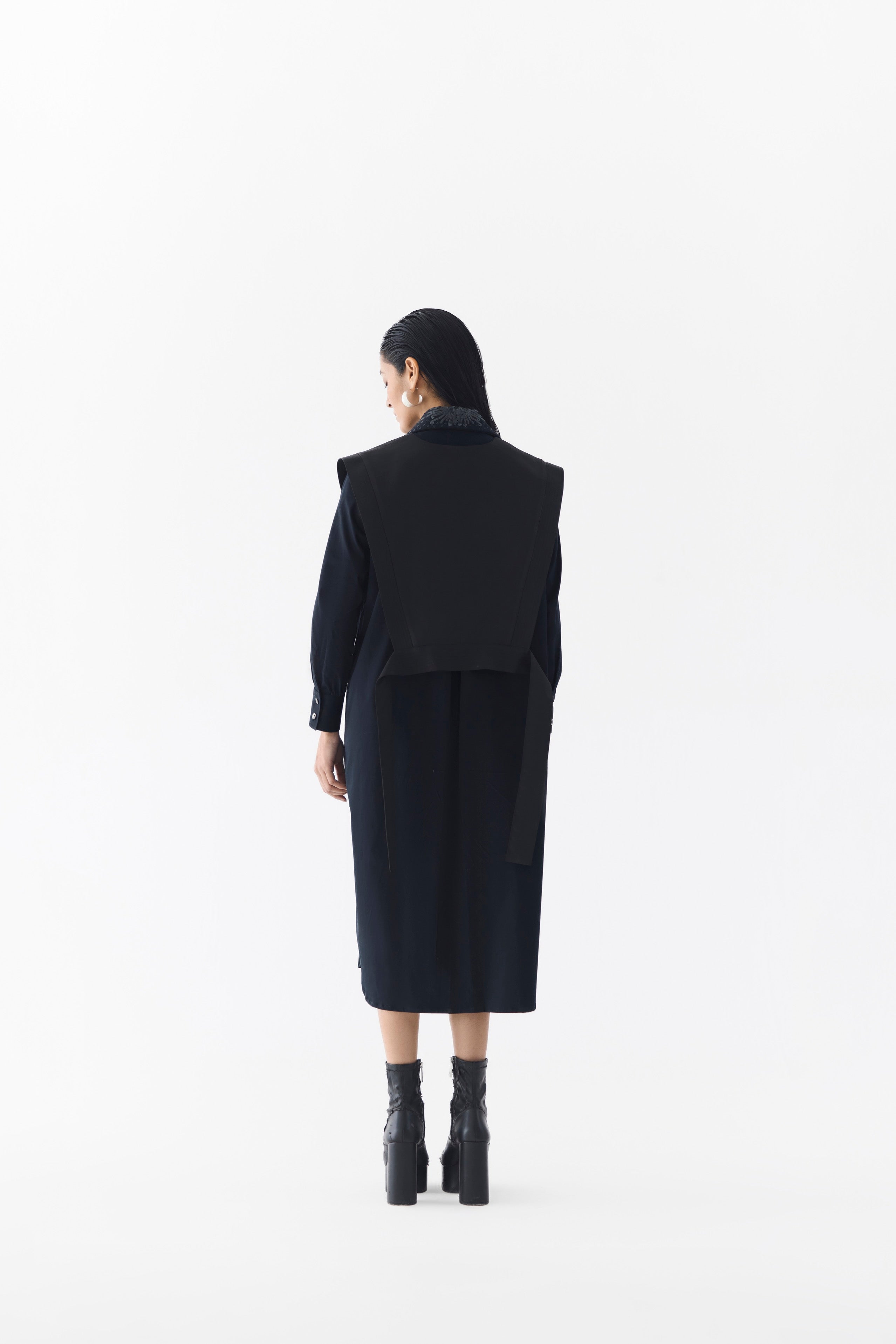 CALLA SHIRT DRESS WITH MULTI VEST