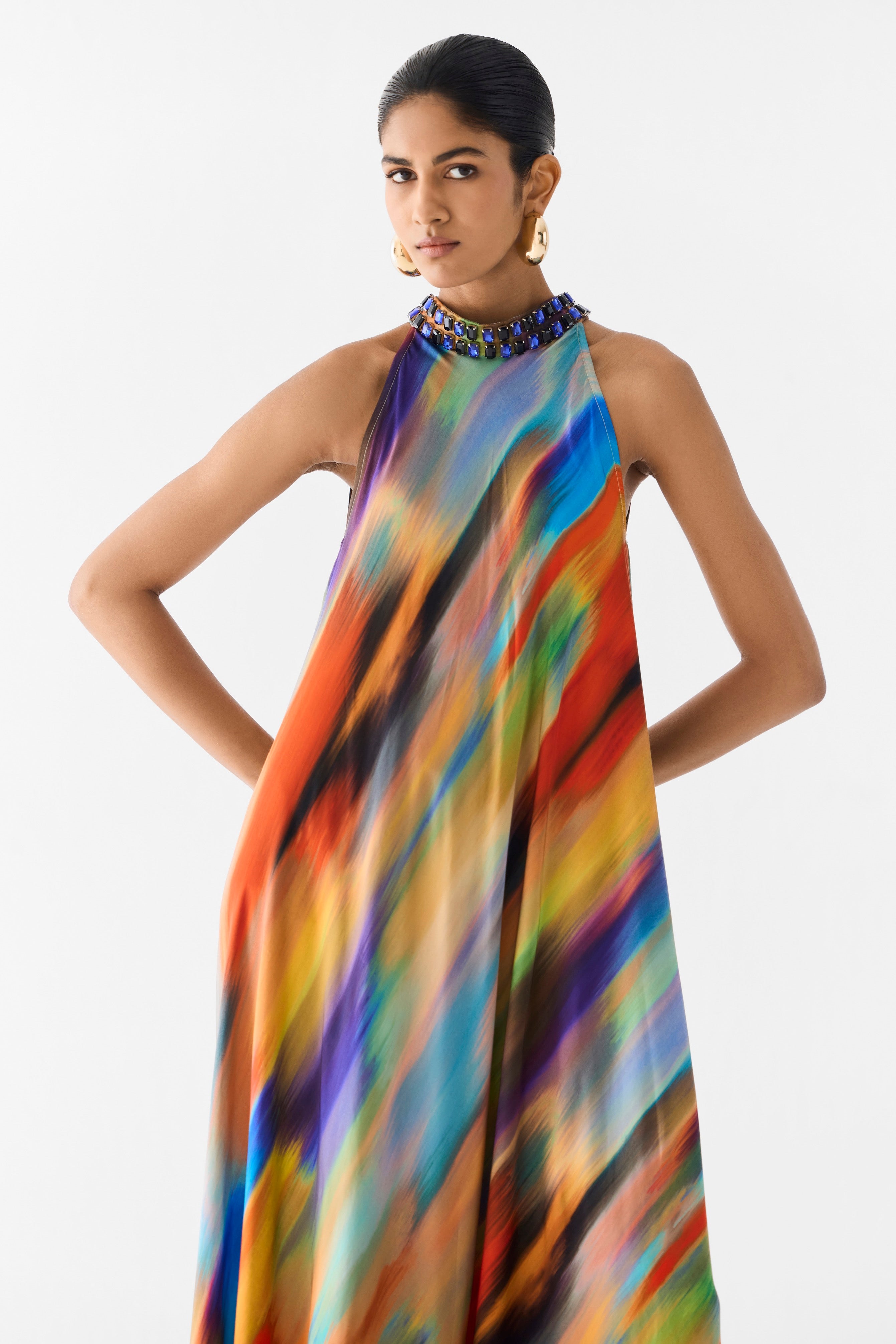 NIGHT QUEEN HALTER DRESS