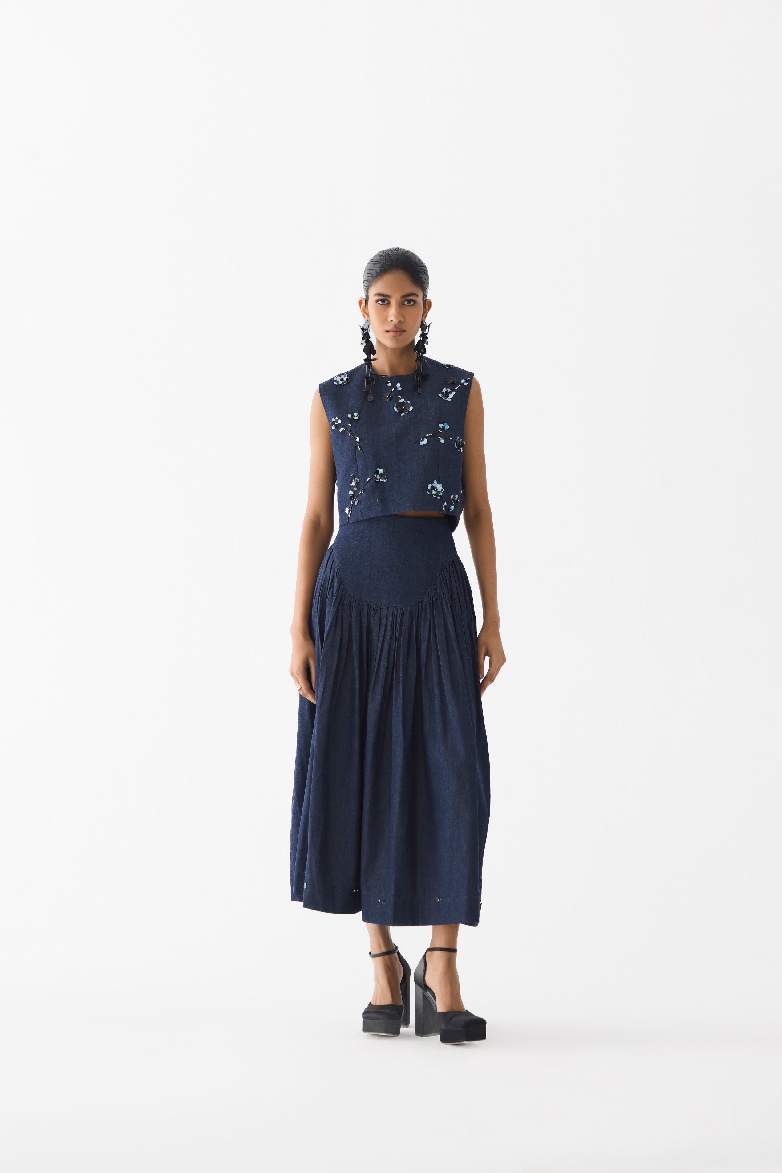 CALLA DENIM CROP TOP & SKIRT