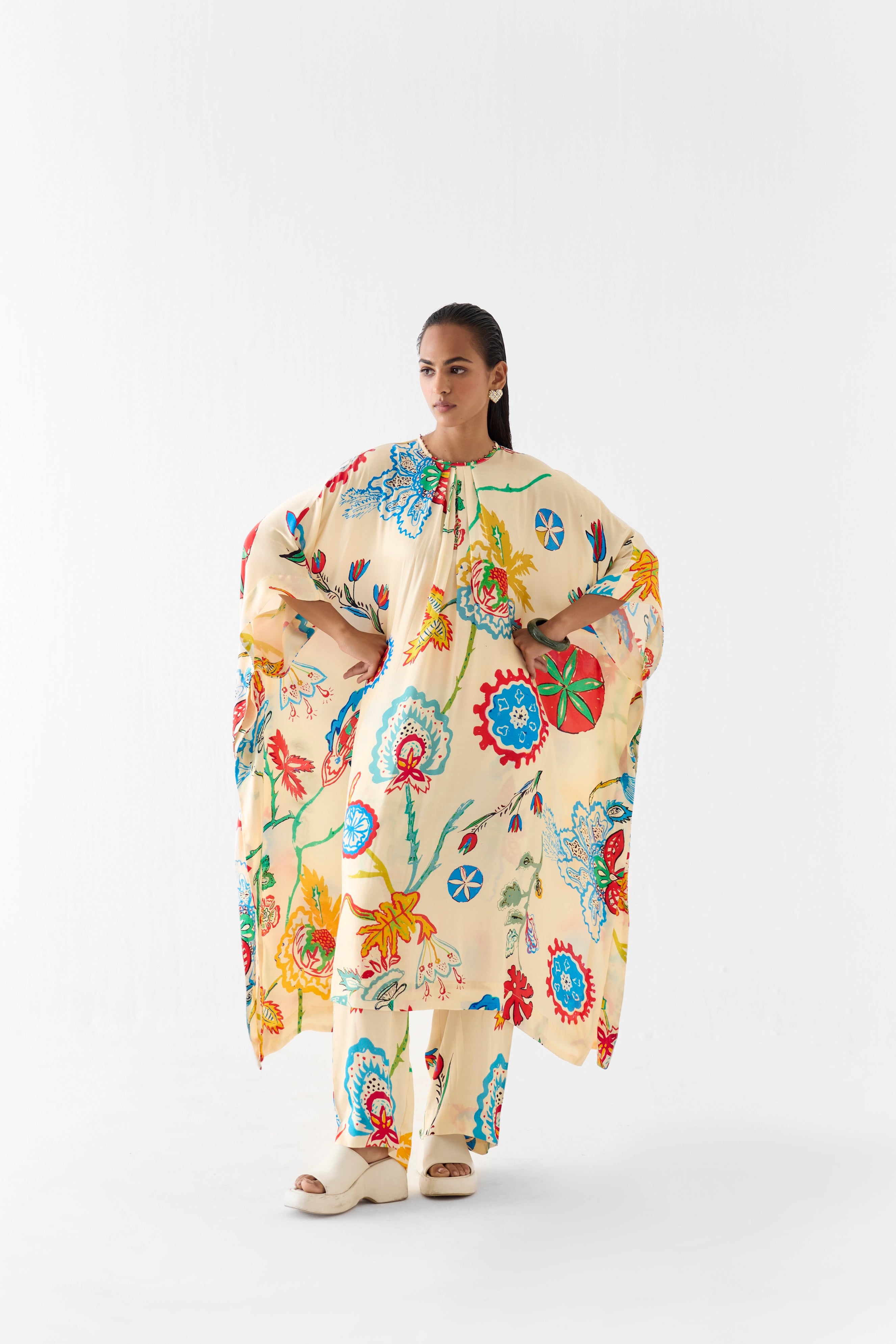 SANGANER KIMONO KURTA AND PANTS CO-ORD