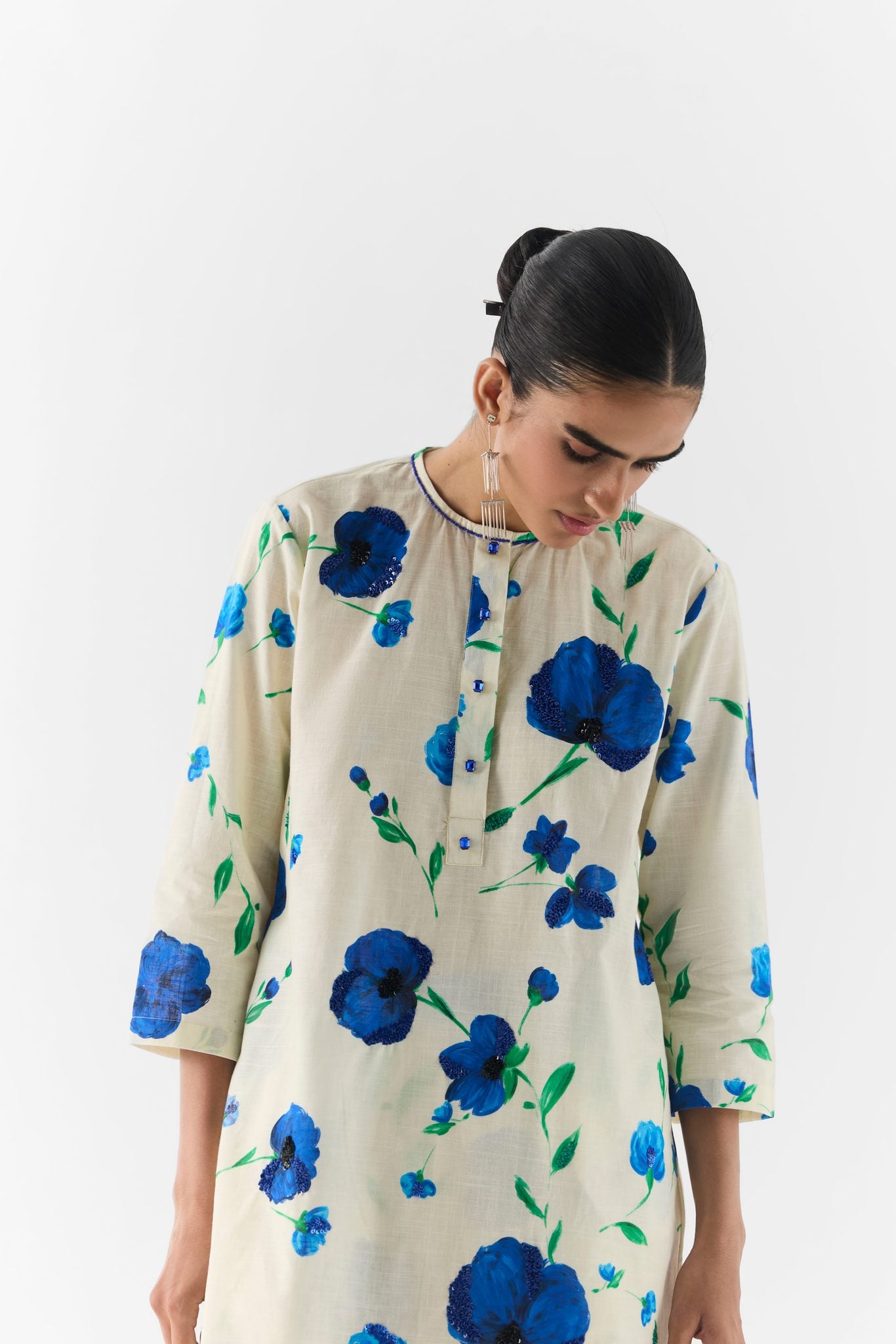 Back view of Moss Rose kurta and pants co-ord by Studiorigu