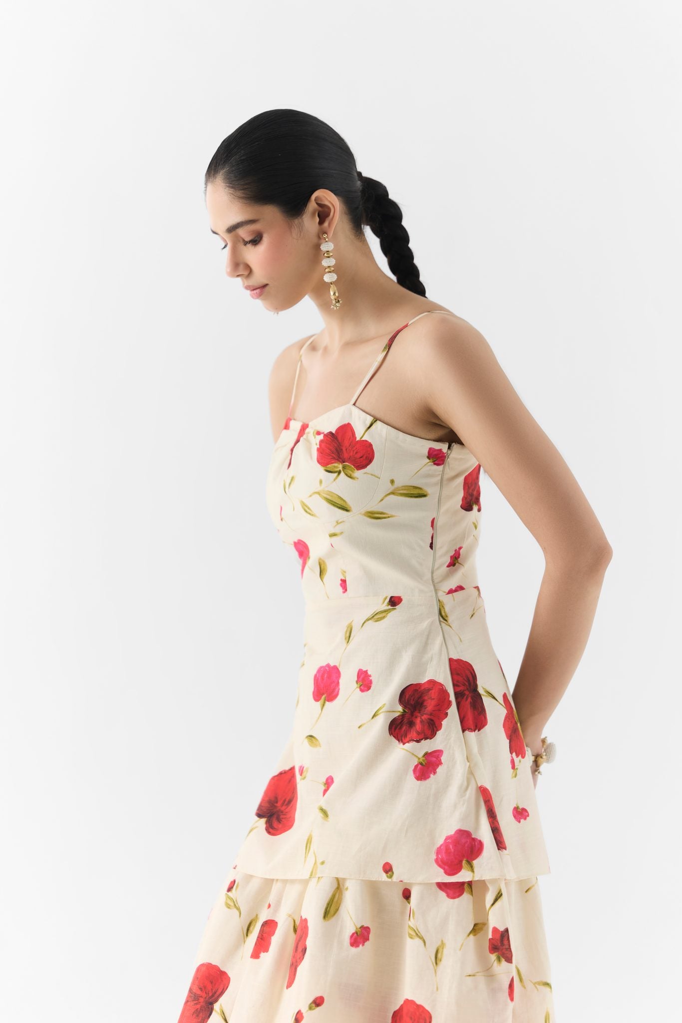 Back view of the Sisley Rose bustier dress by Studiorigu