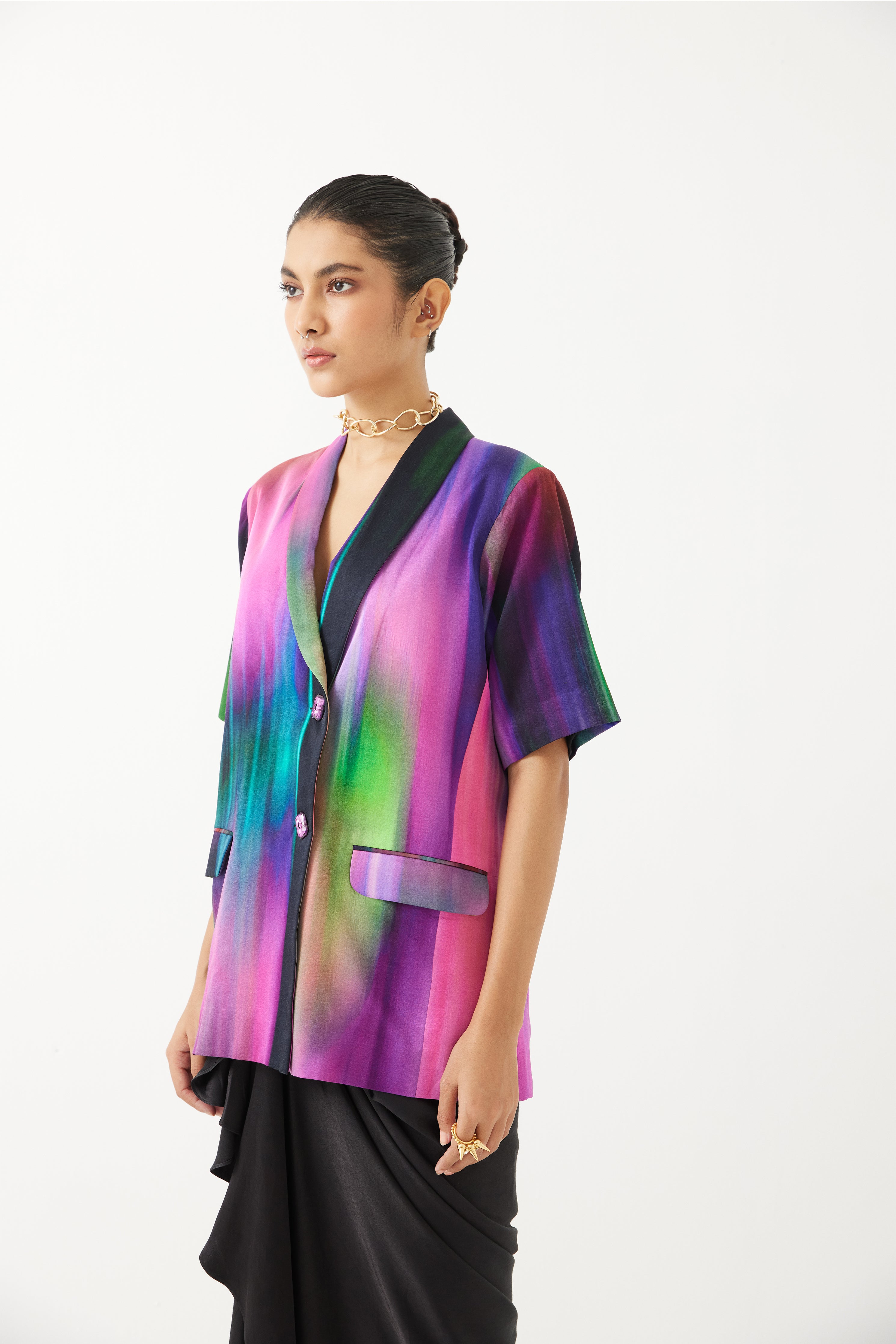 Milky Way Blazer & Draped Skirt Co-ord