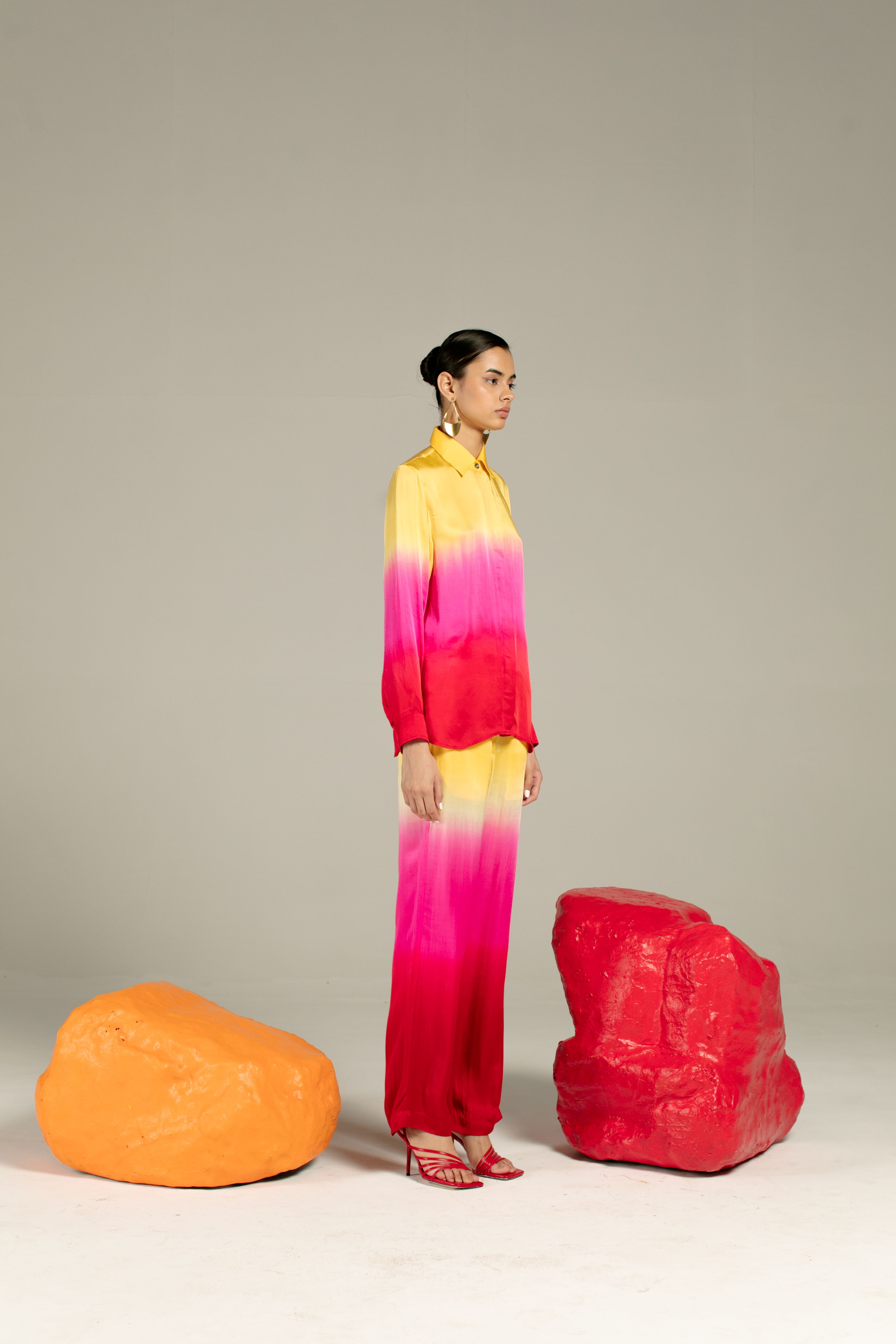 Leheriya Yellow Shirt And Trousers Co-ord