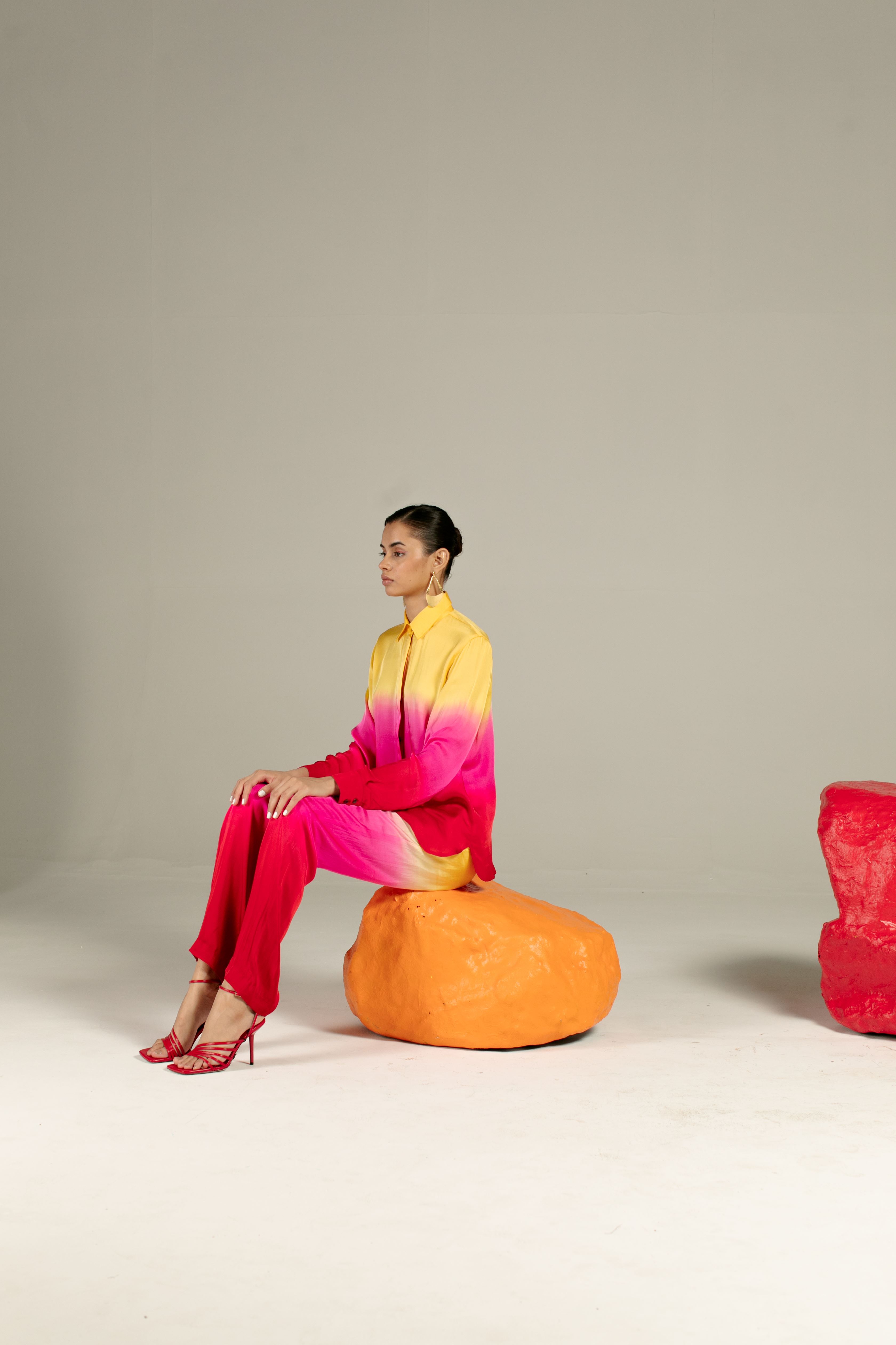 Leheriya Yellow Shirt And Trousers Co-ord