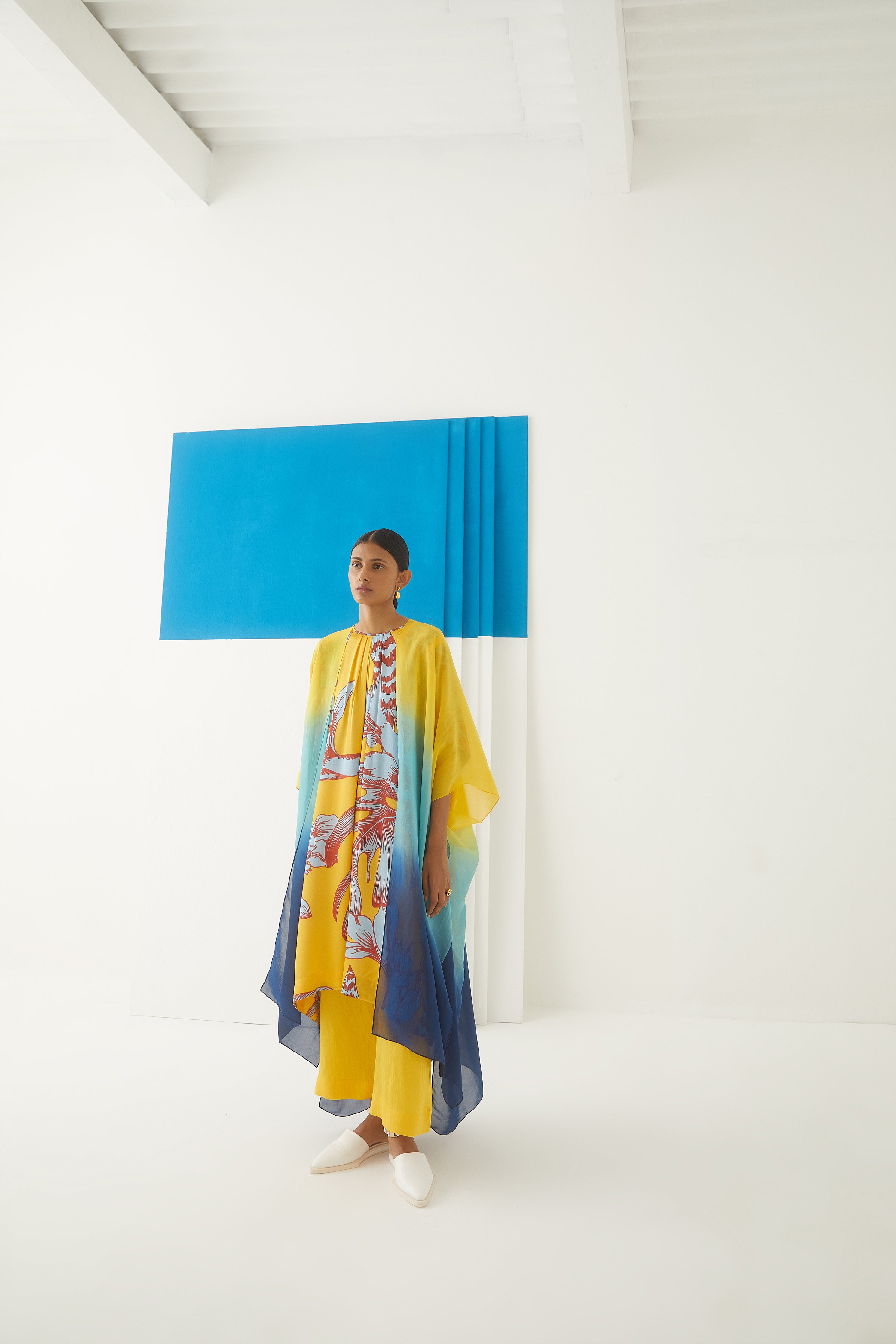 Blue Hibiscus Organza Cpe