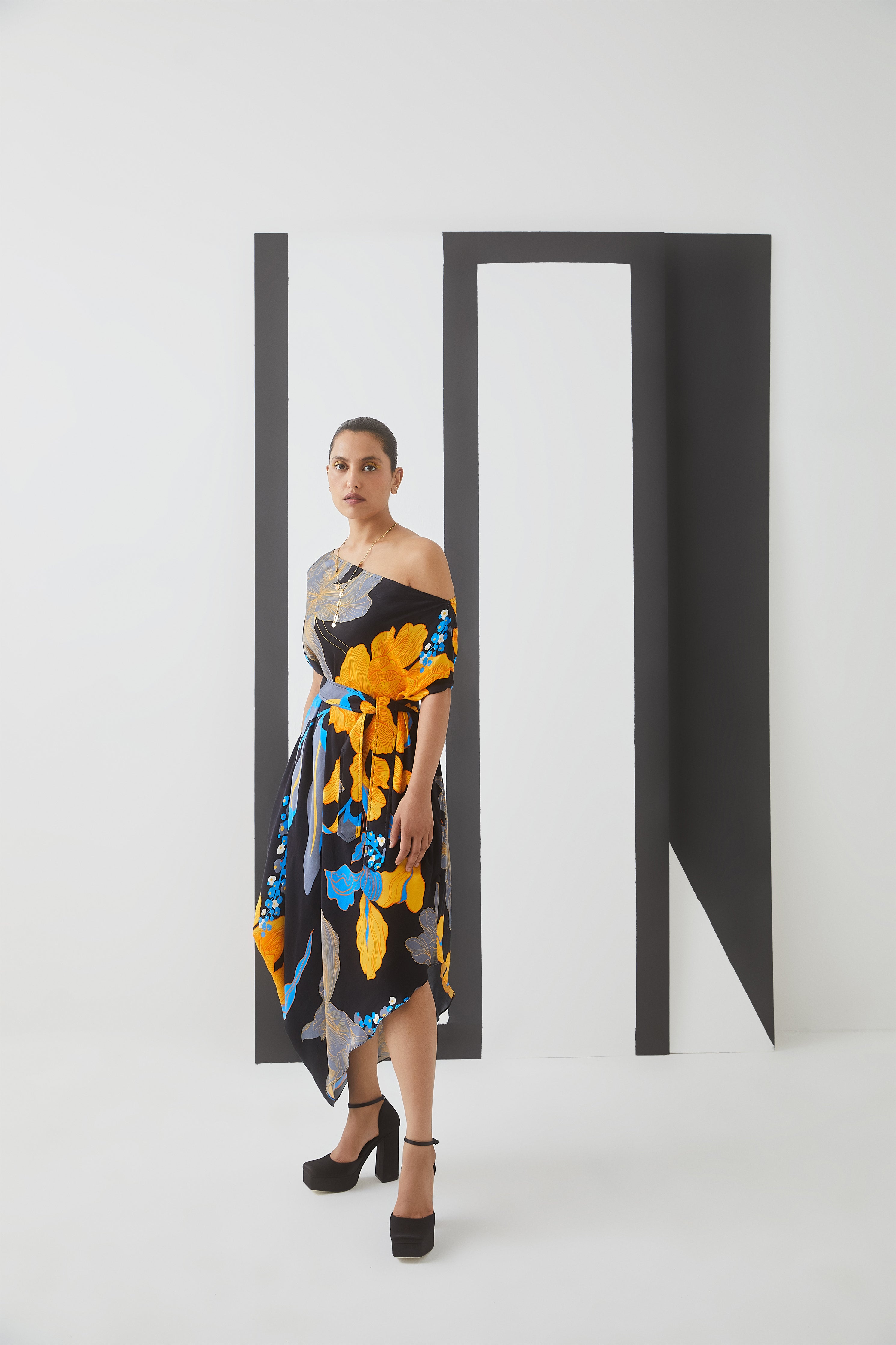 Midnight Draped Dress