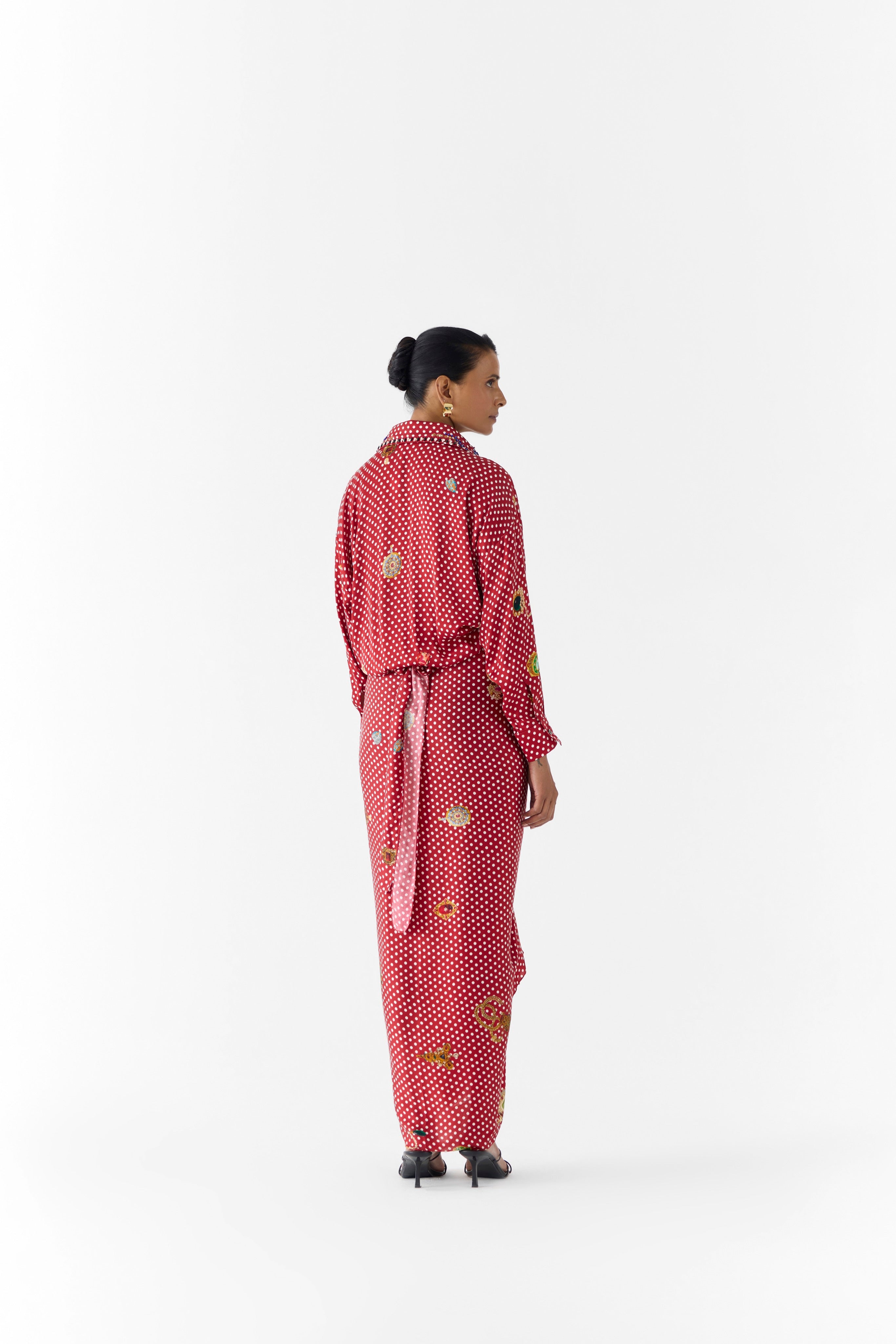 QUARTZ POLKA DOT SHIRT DRESS