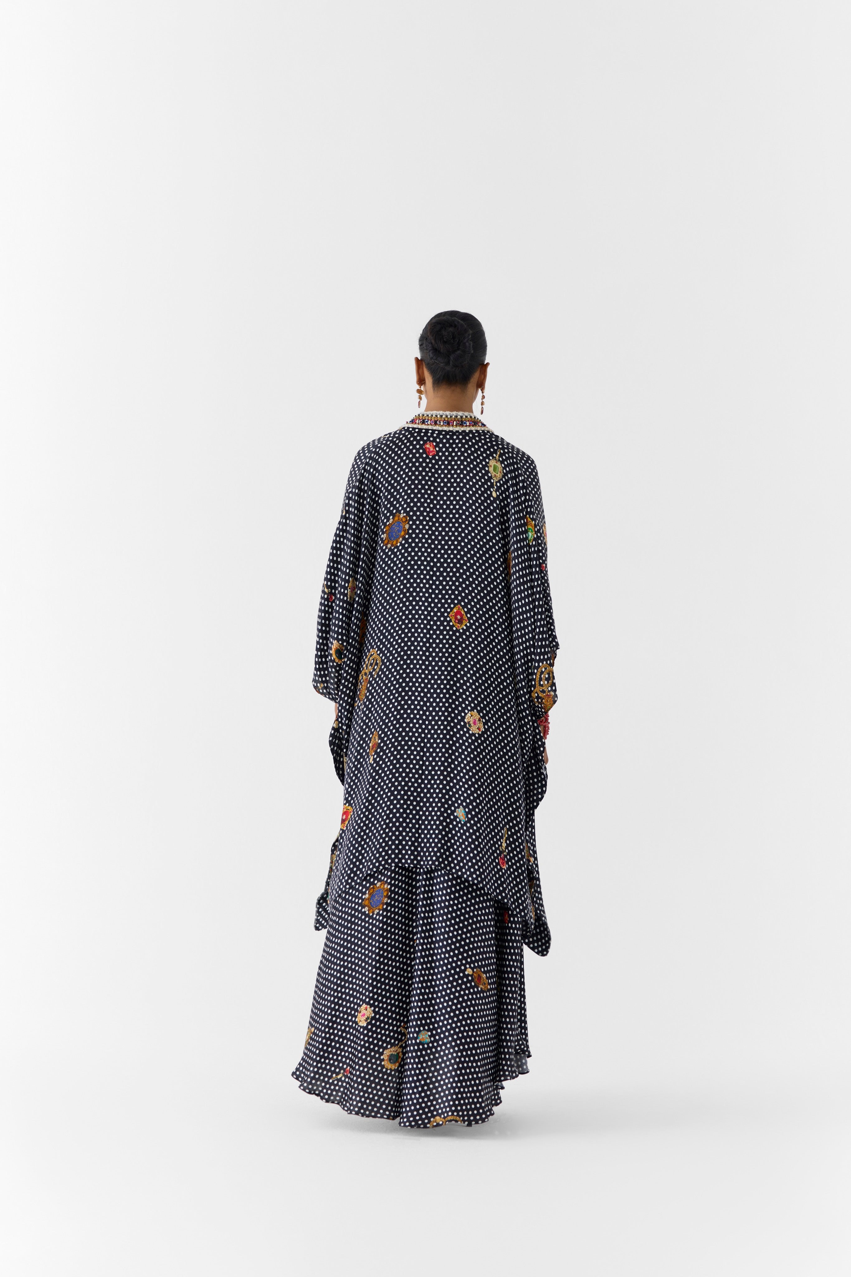 ONYX POLKA DOT STRAPPY DRESS & CAPE