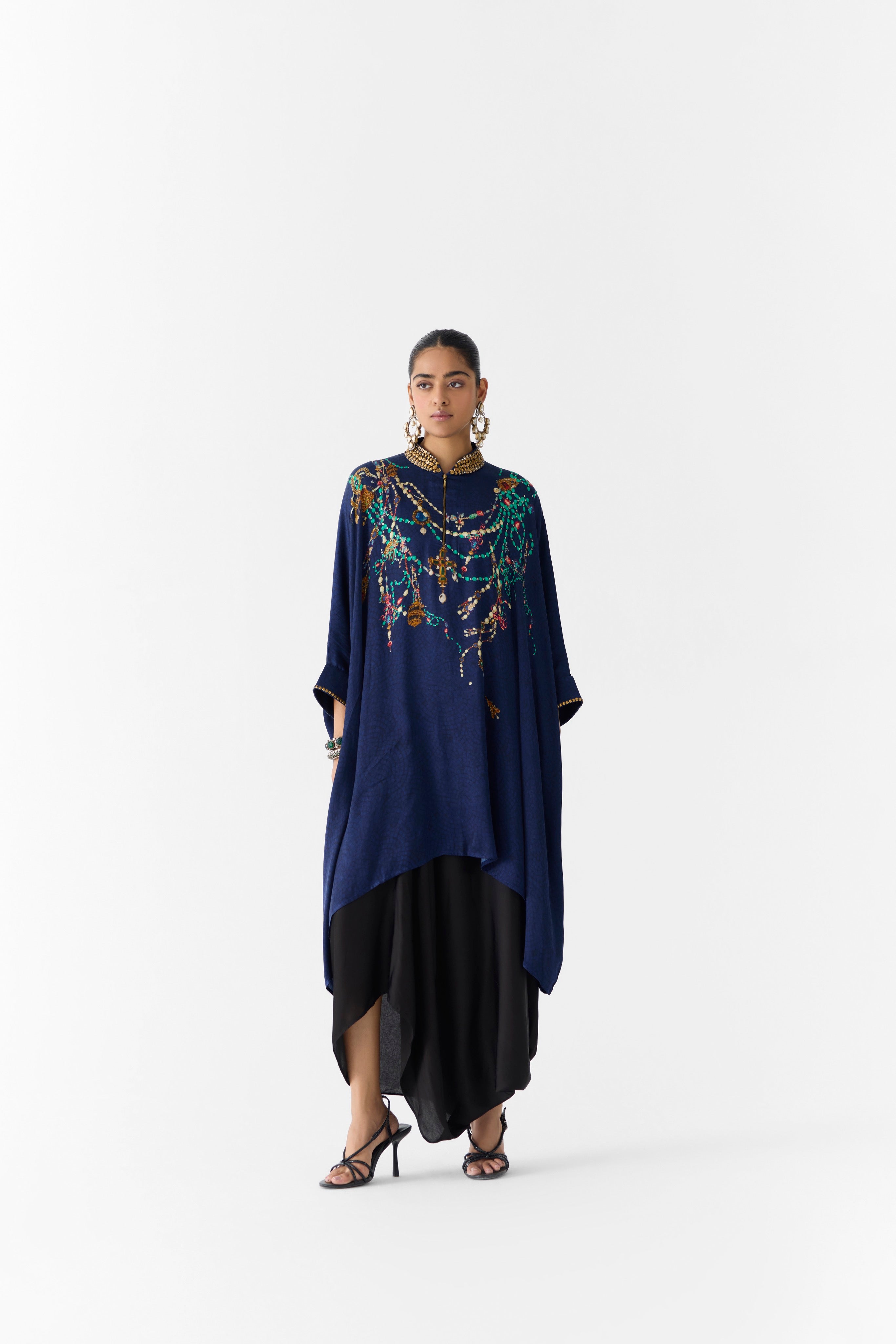 NAVY MAHARANI KIMONO & KNOT SKIRT