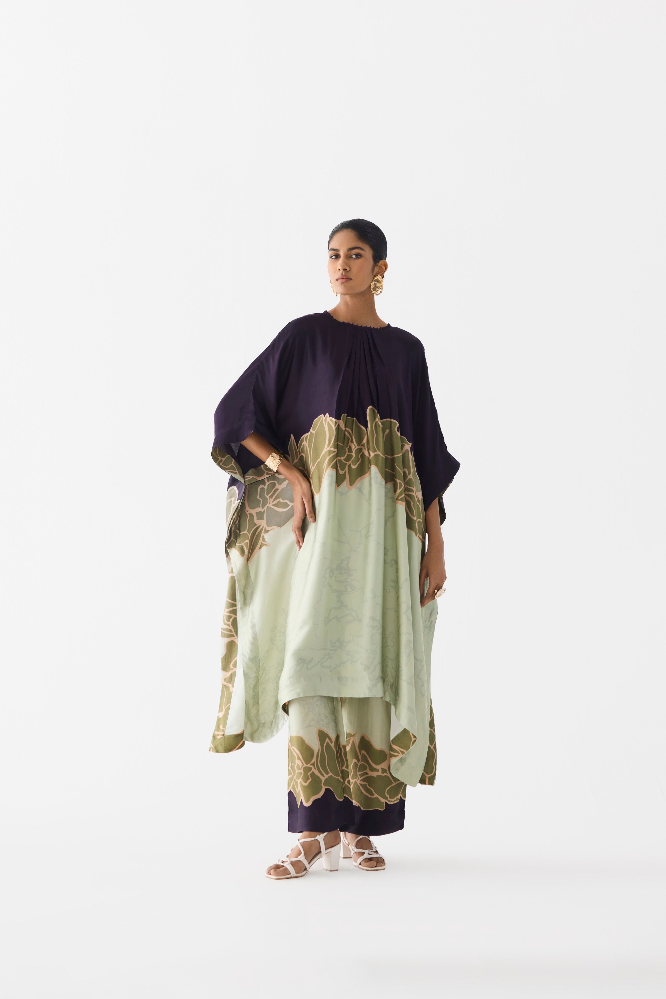 GREEN ALBA KIMONO KURTA & PANTS
