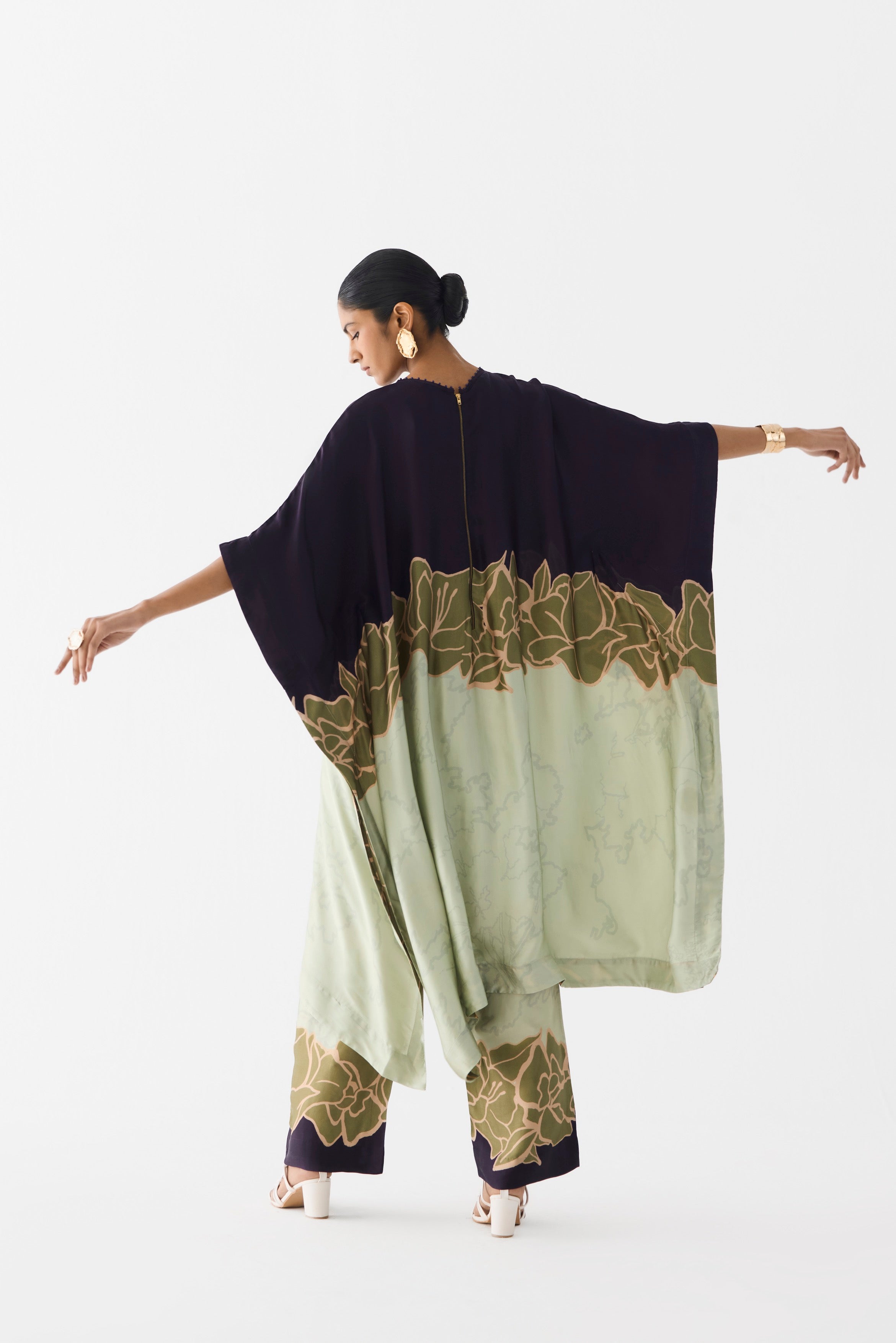 GREEN ALBA KIMONO KURTA & PANTS