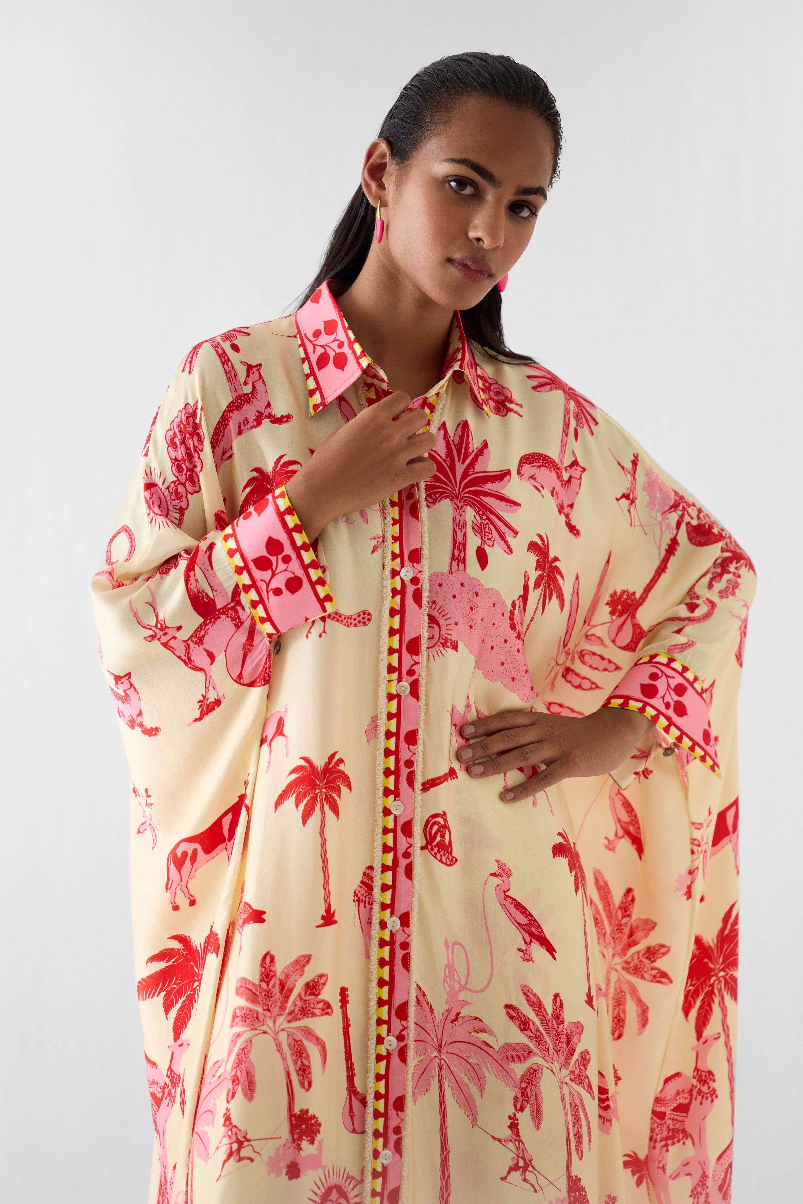 SAWAI FRONT BUTTON KIMONO AND PANTS CO-ORD