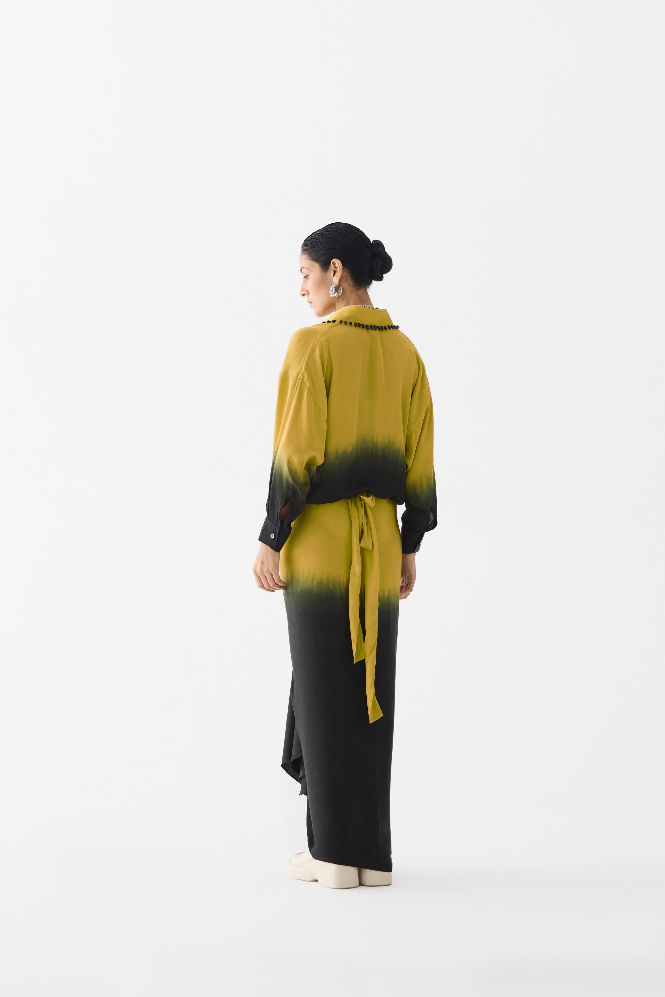 OLIVE BLACK SHIRT DRESS