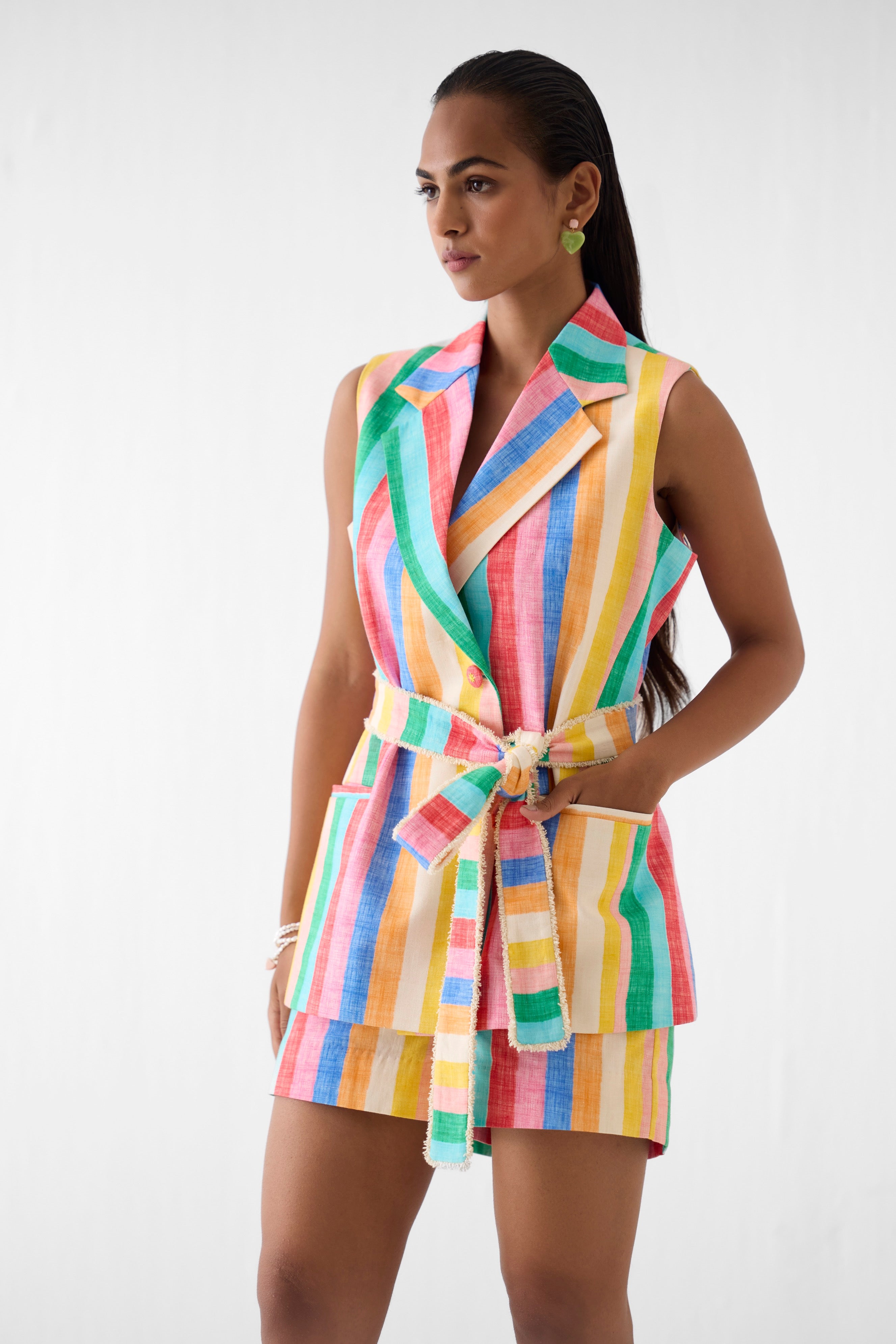 LEHER BLAZER AND SHORTS CO-ORD