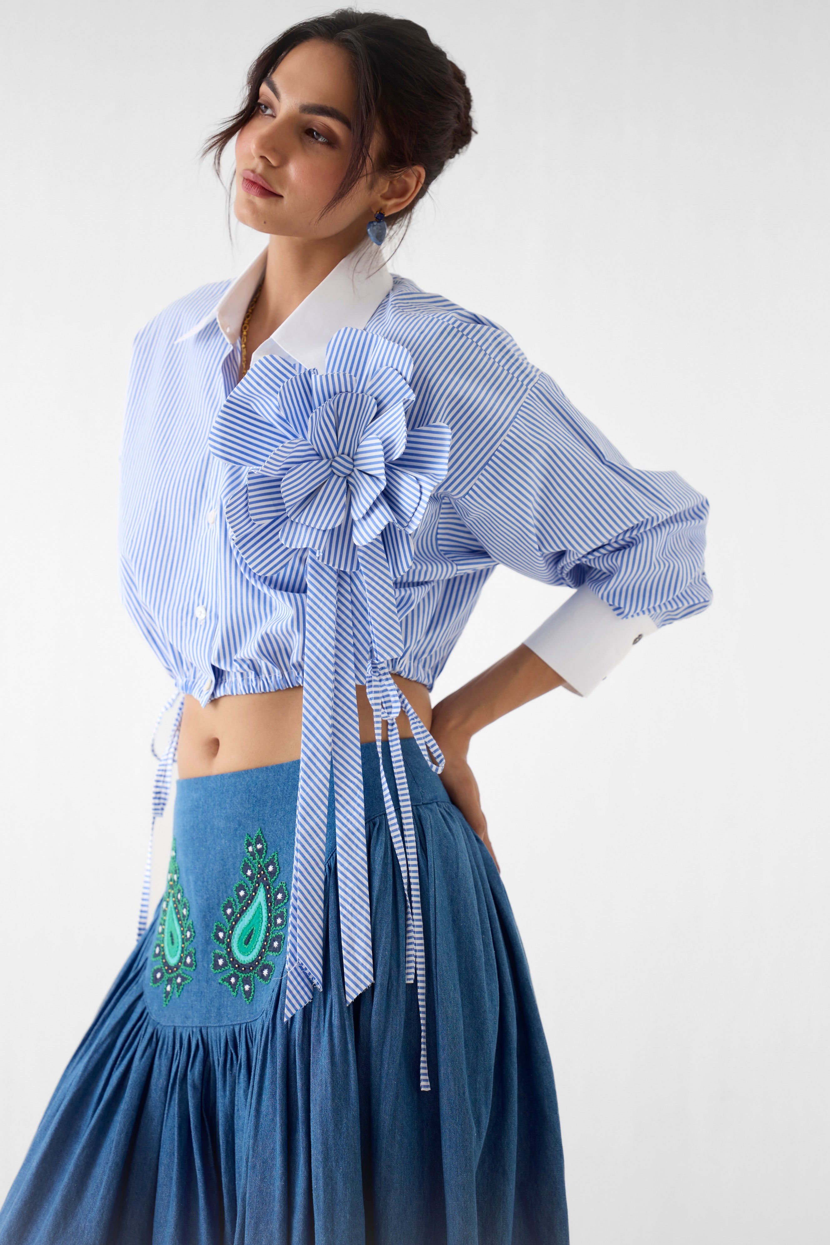 AZURE CROP SHIRT
