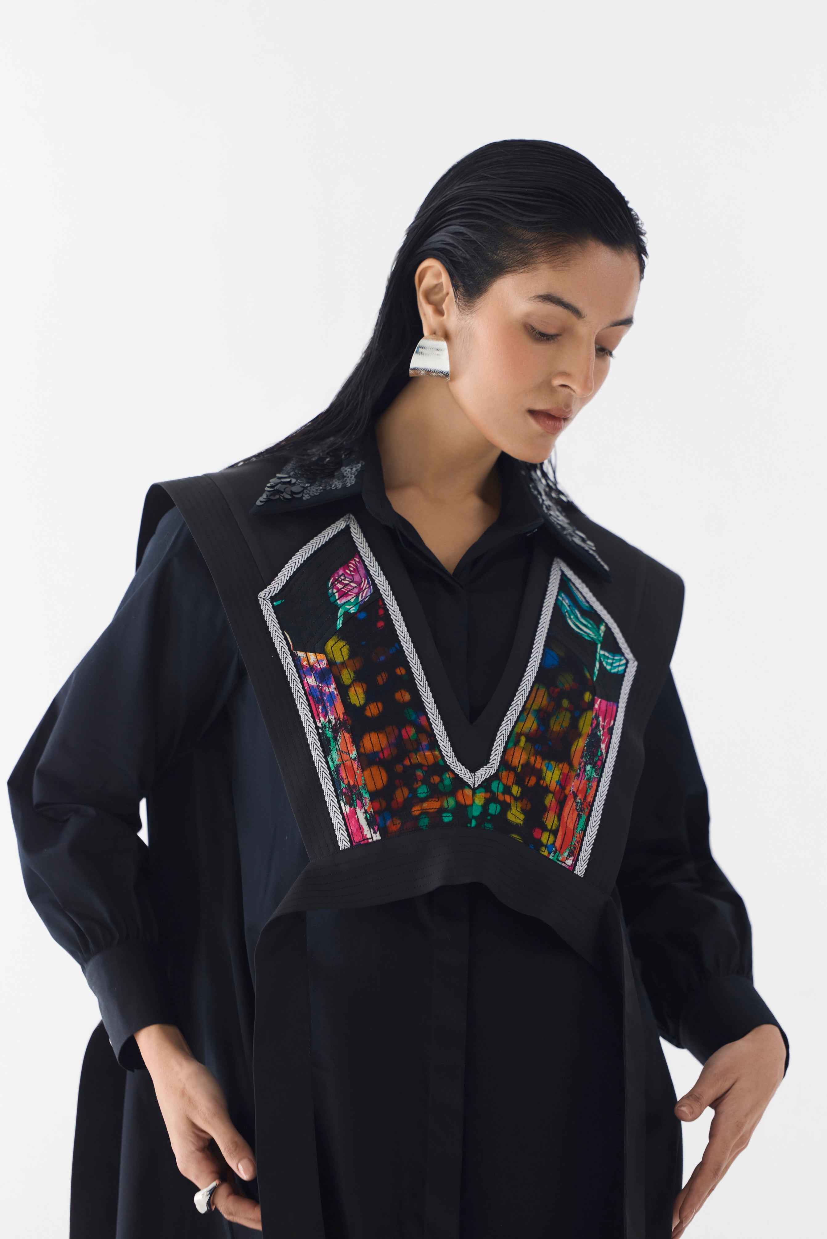 CALLA SHIRT DRESS WITH MULTI VEST