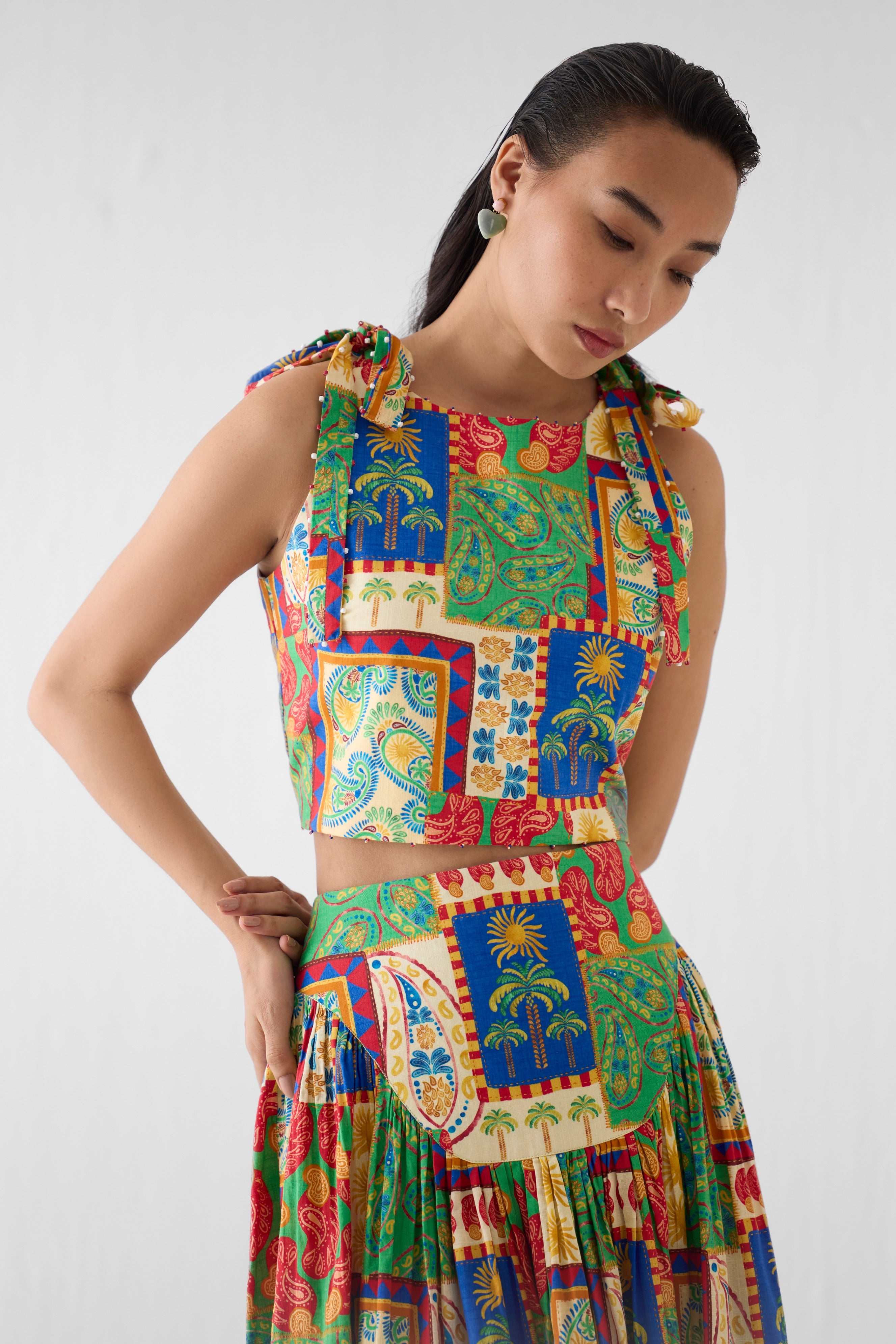 JOHARI CROP TOP AND GATHERED SKIRT