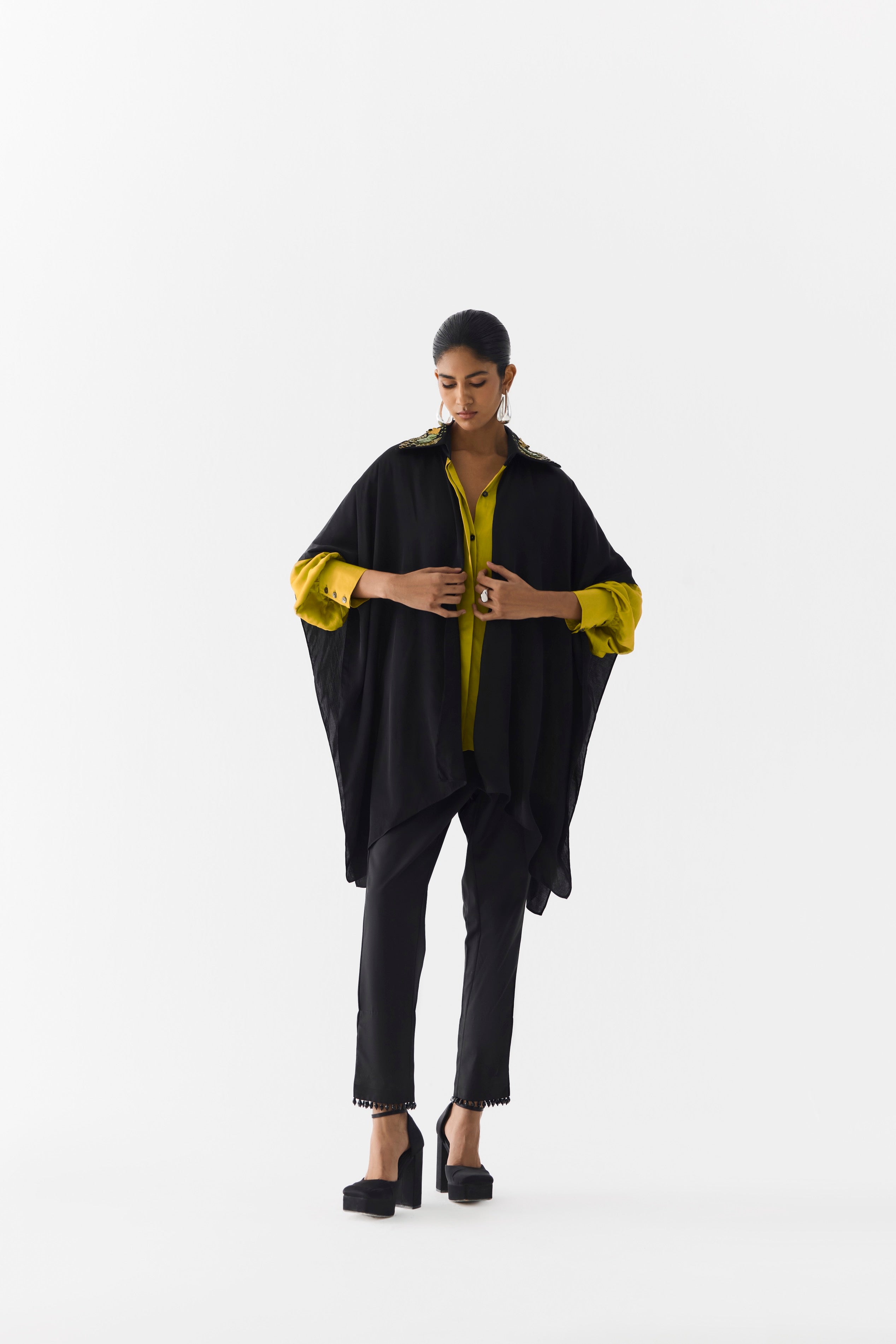 OLIVE CALLA LAYERED TWO TONE SHIRT