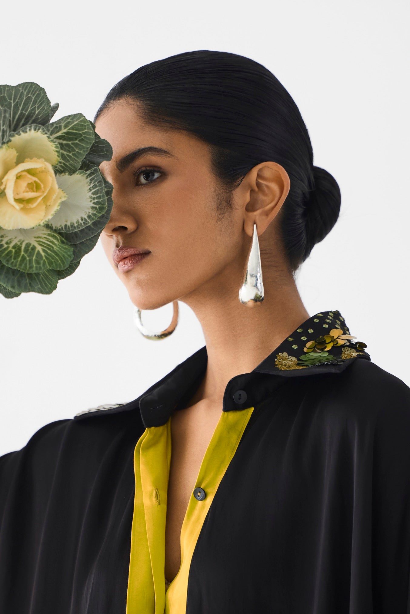 OLIVE CALLA LAYERED TWO TONE SHIRT