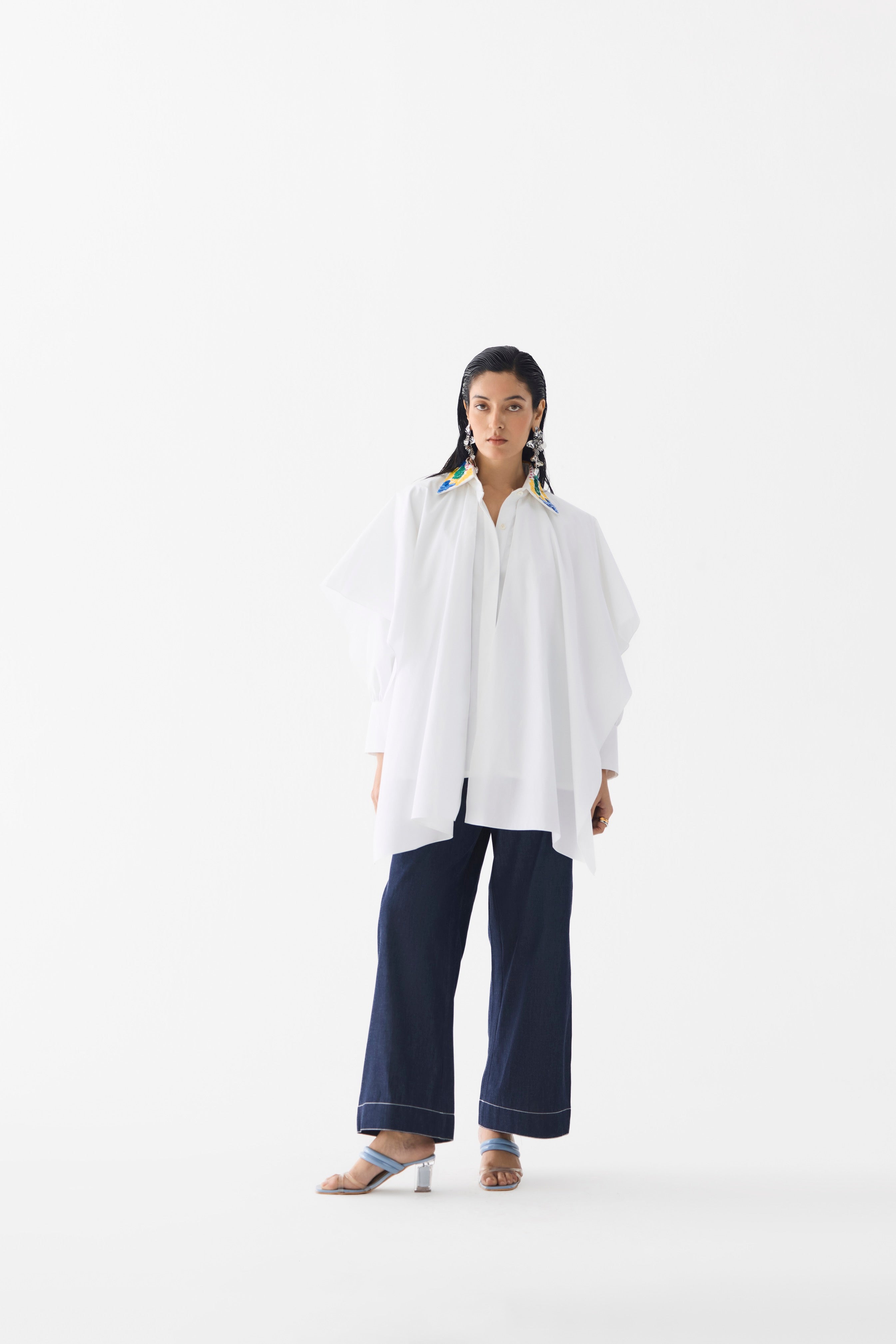 CALLA LAYERED POPLIN SHIRT