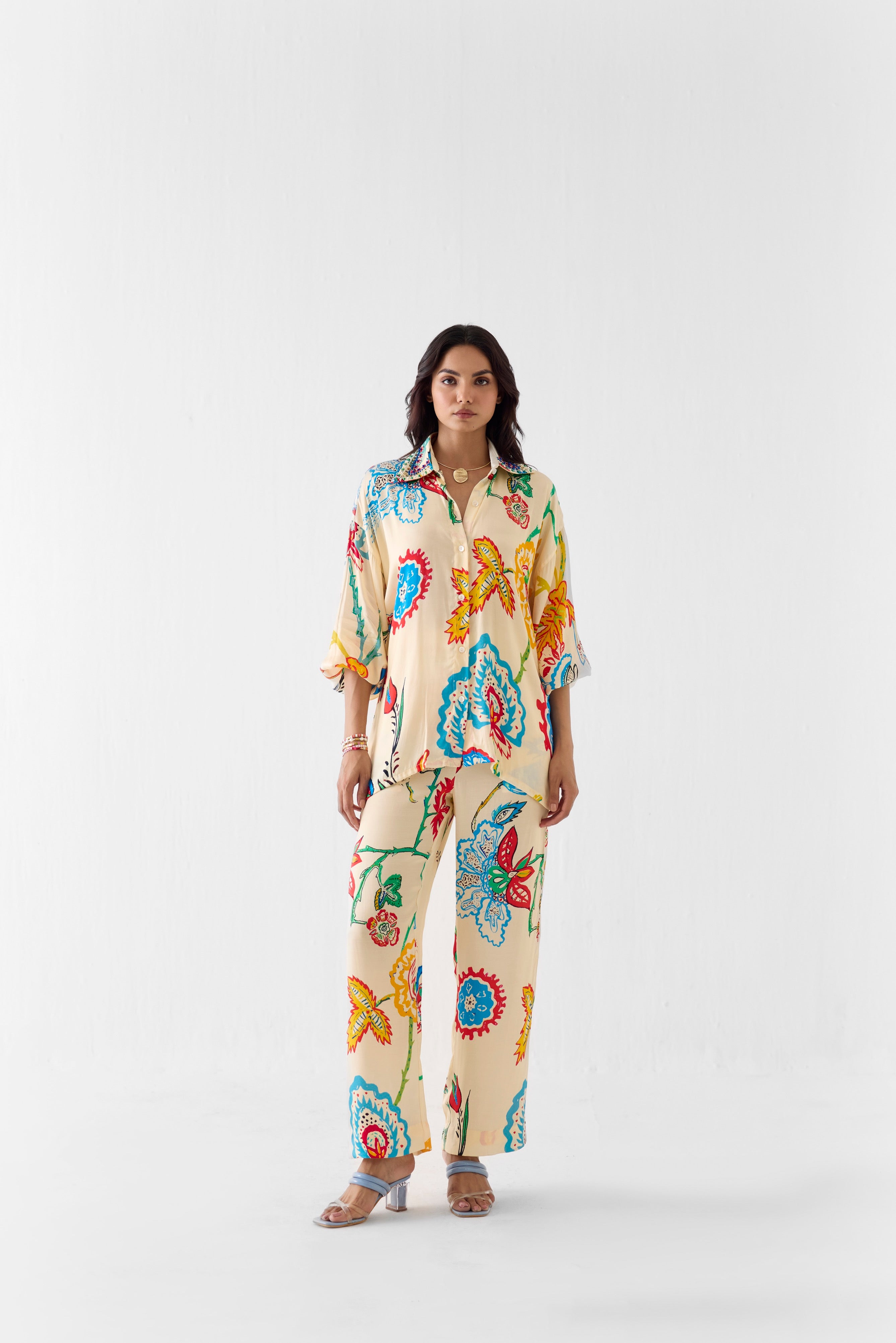 SANGANER SHIRT AND TROUSERS CO-ORD