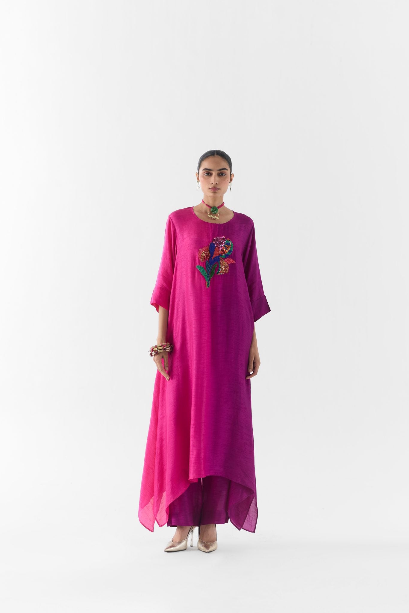 Nautica kurta and pants set, front view on model