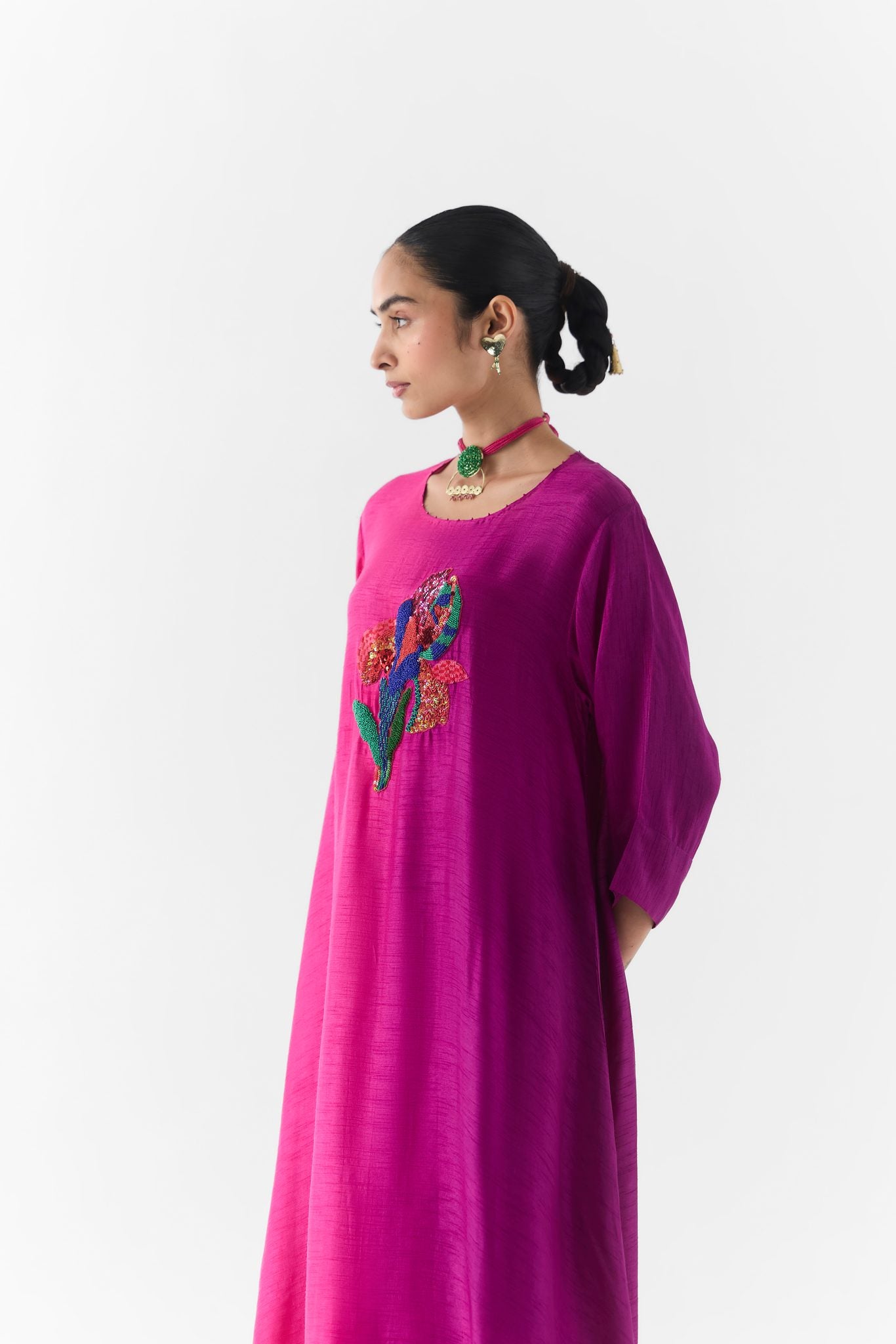 Side view of the Nautica kurta with coordinated pants