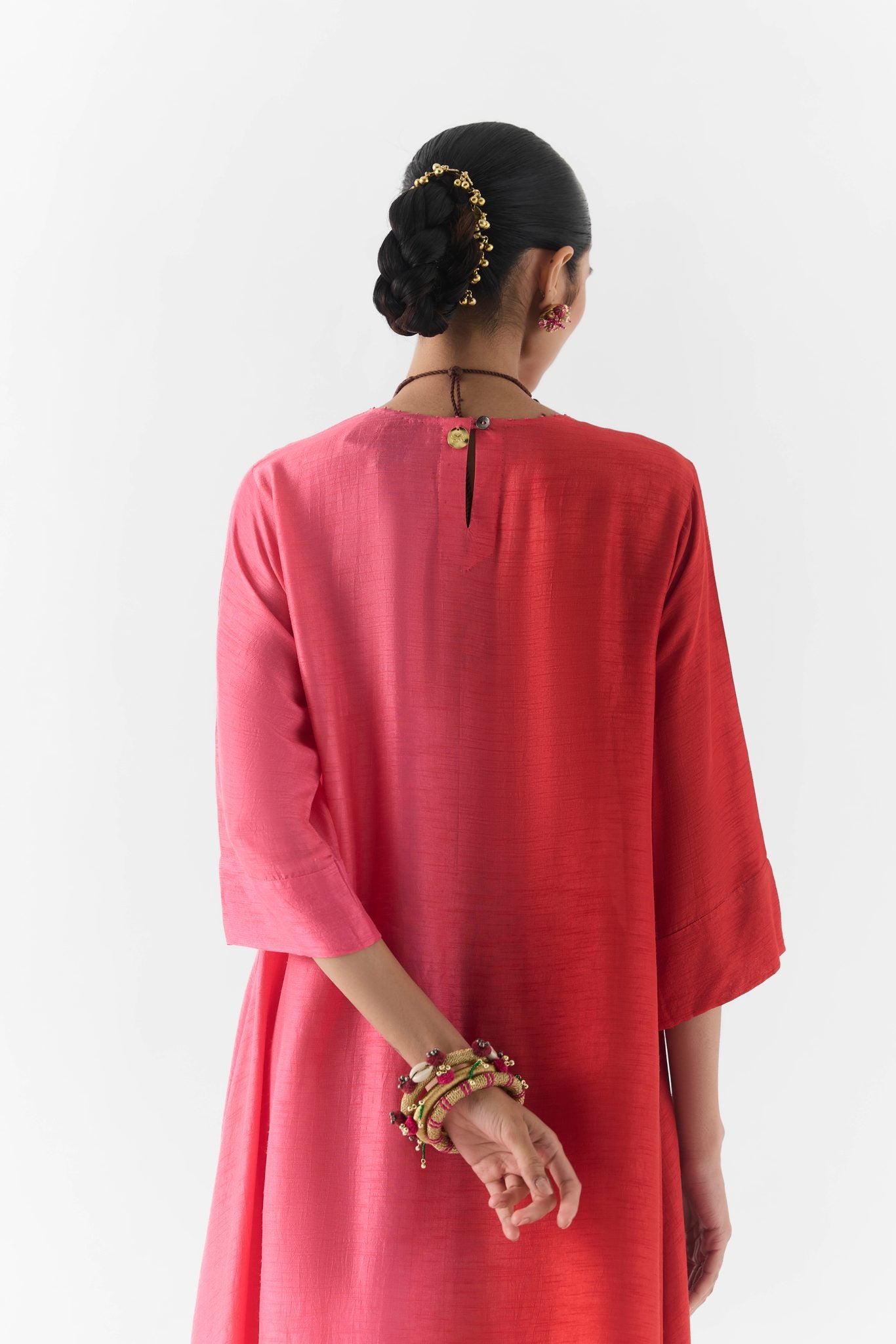 Fabric and detailing close-up of the Ruby kurta and pants
